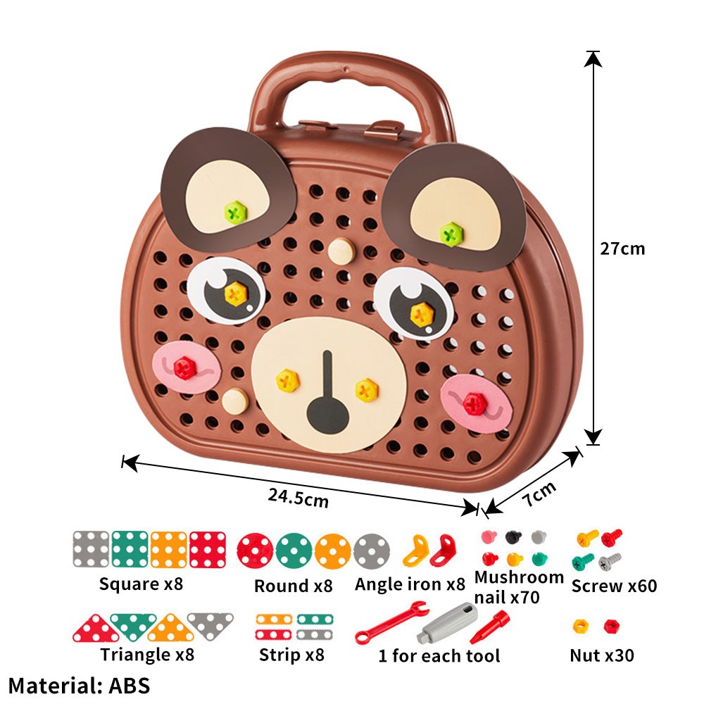 Creative Electric Drill Bits Puzzle Toy Assembly Kids Tool Box Birthday Gift TL