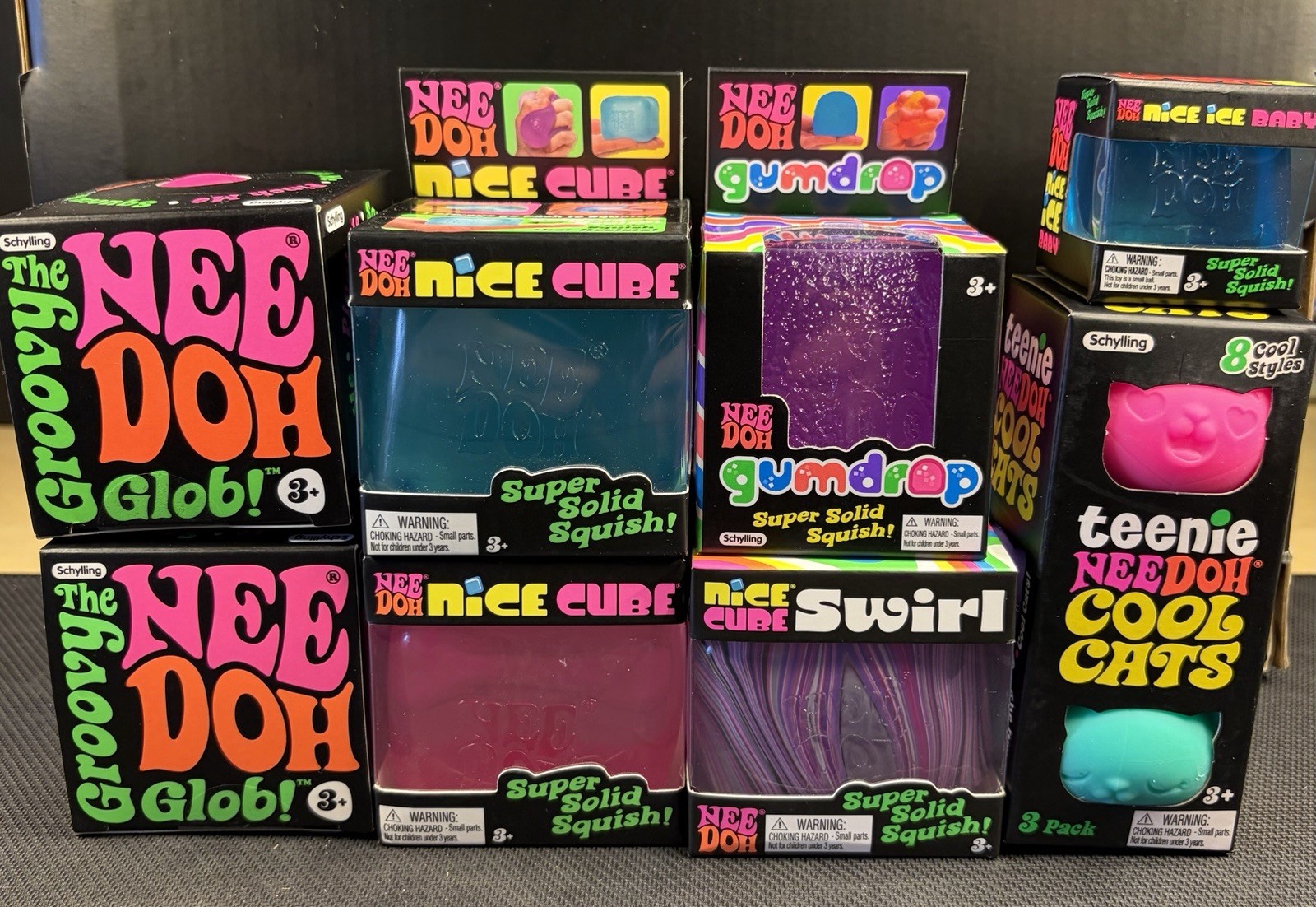 NEEDOH Lot of 8- Gumdrop, Nice-cube, baby, groovy glob, cats, Swirl Authentic