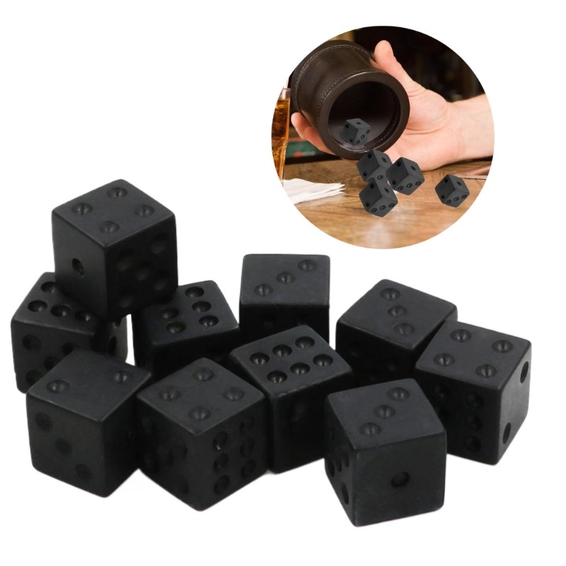 10 Pack Math Teaching Toy Dices Small Colorful Acrylic 6 Sided Dices Cubes Set