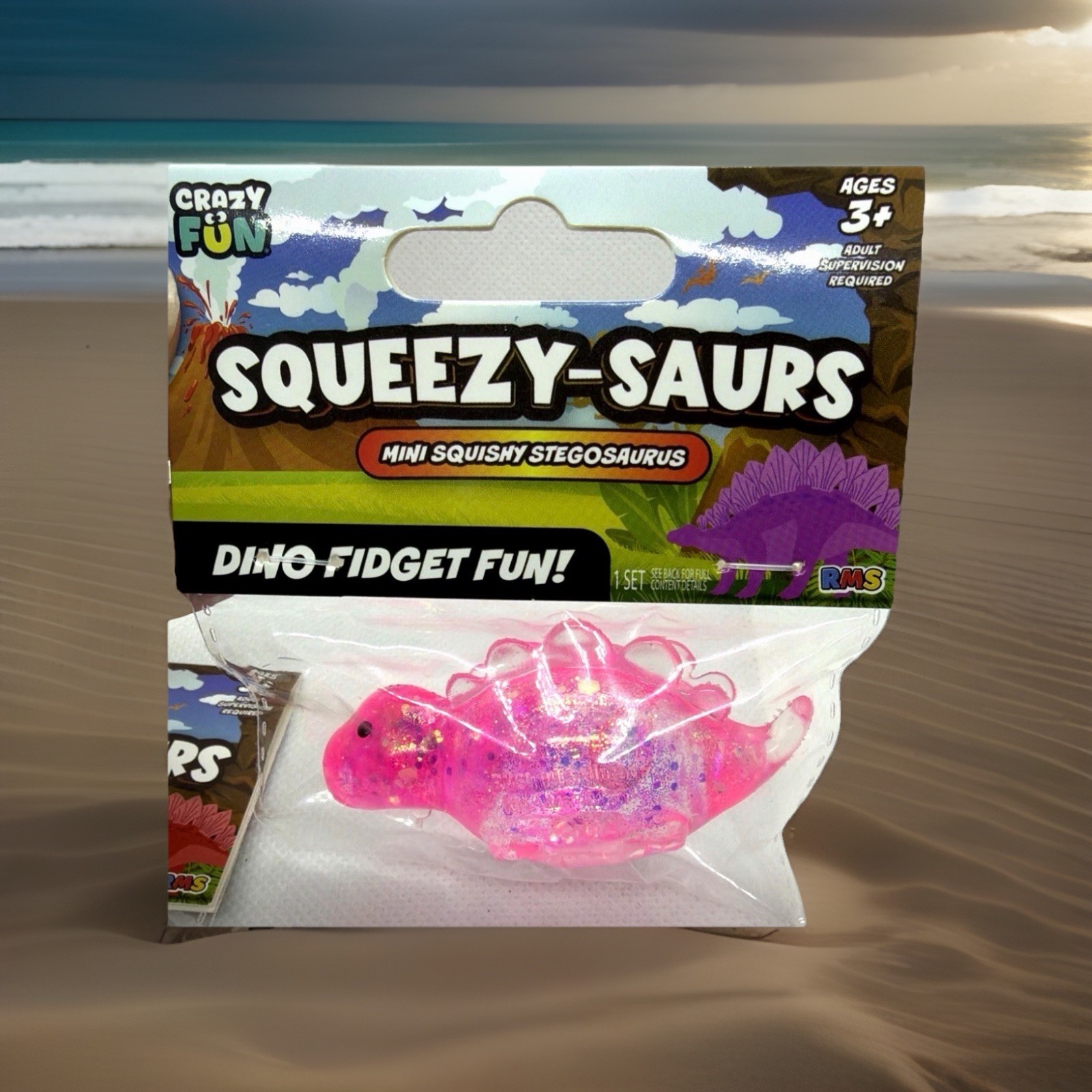 Viral Crazy Fun Squeezy-Saurs MiniSquishy Dino Fidget Toy Lot of 6 Multicolor