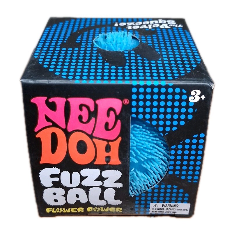 NeeDoh Fuzz Ball – The Velvet Squeeze! Stress Fidget Viral Blue Free Shipping