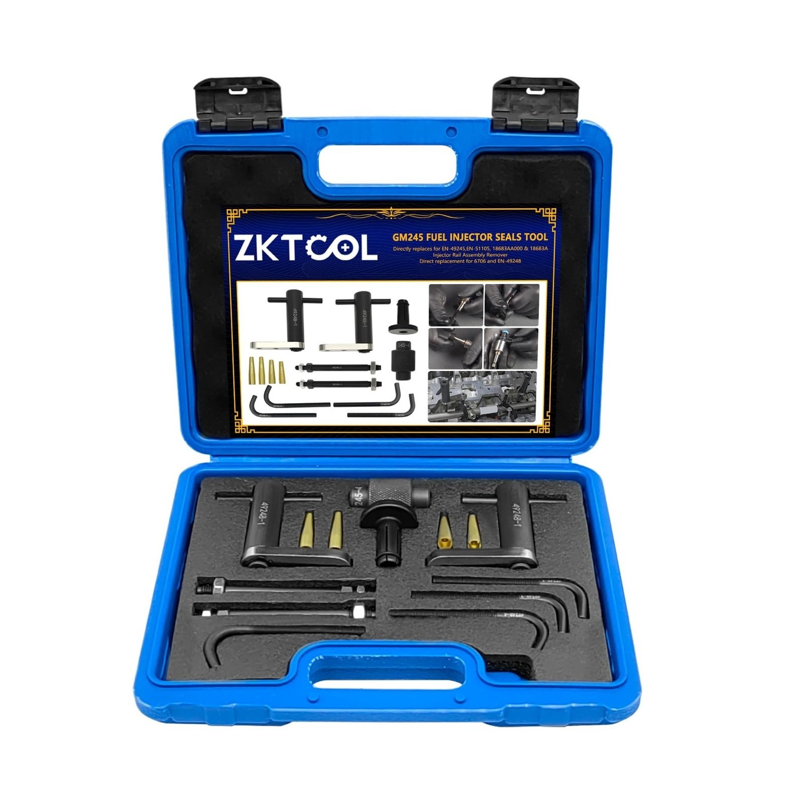 ZKTOOL GM245 Fuel Injector Rail Assembly Remover Tool Fuel Injector Seals Ins…