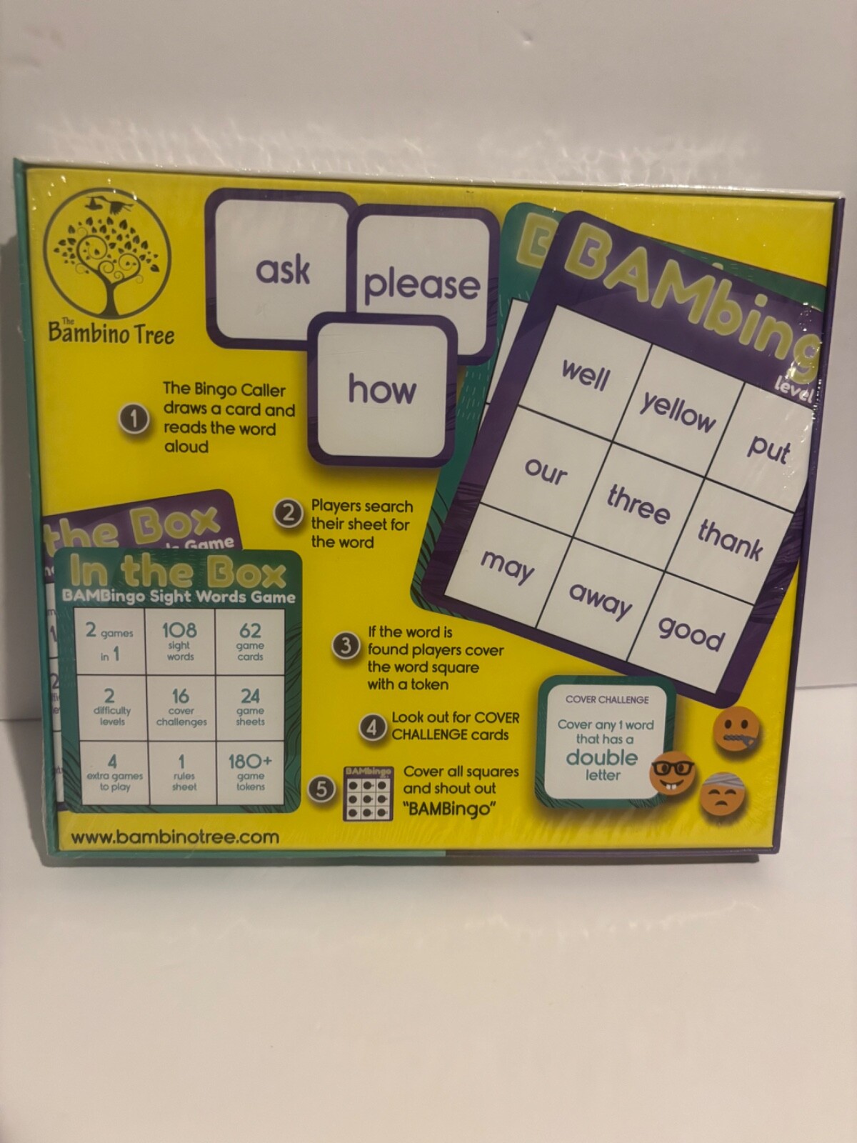 NEW BAMbingo Sight Words Bingo Game Child Development Reading Age 4 and Up