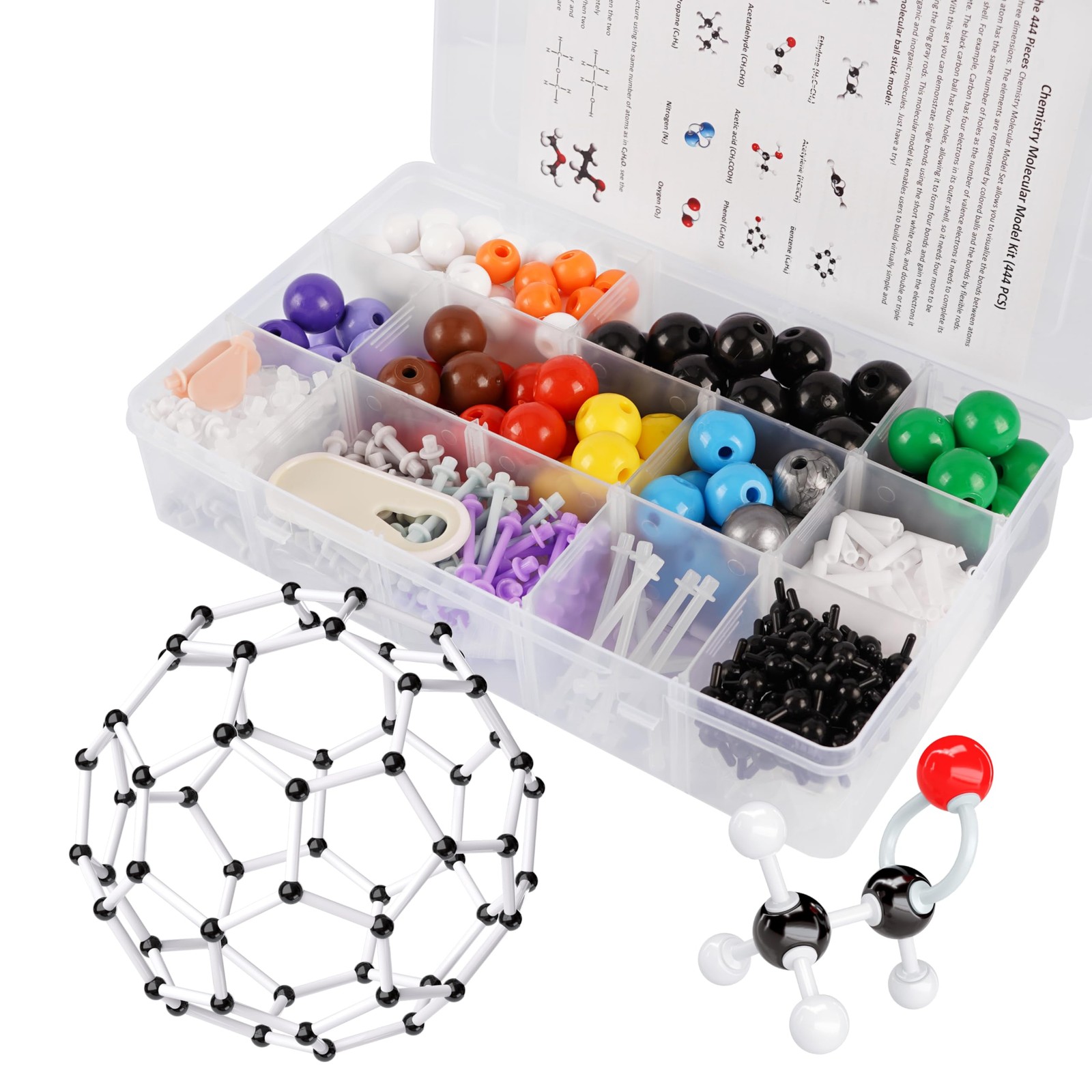 Molecular Model Kit, 444 Pcs Organic Molecular Chemistry Set, Atom Element Mo…