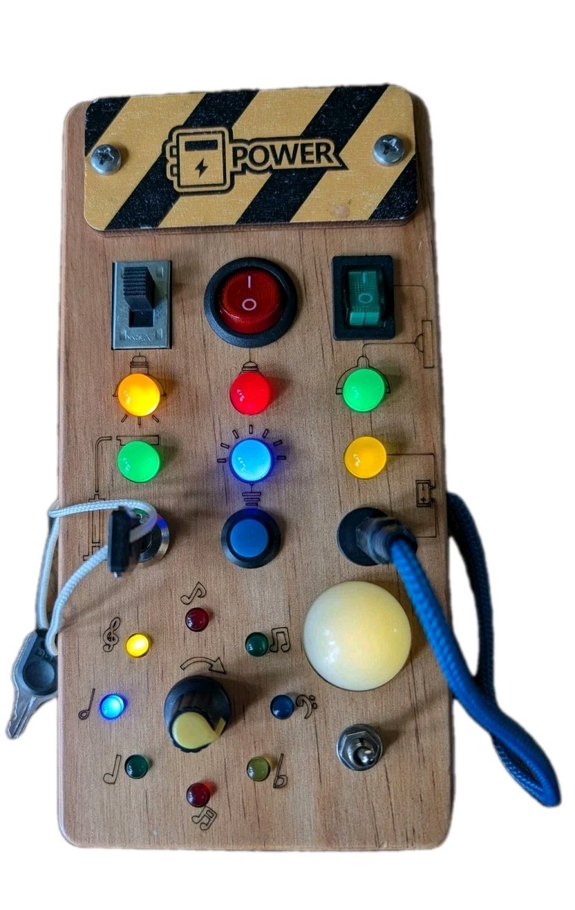 Montessori Sensory Board for Kids and Youth / Buttons / Switches / Lights