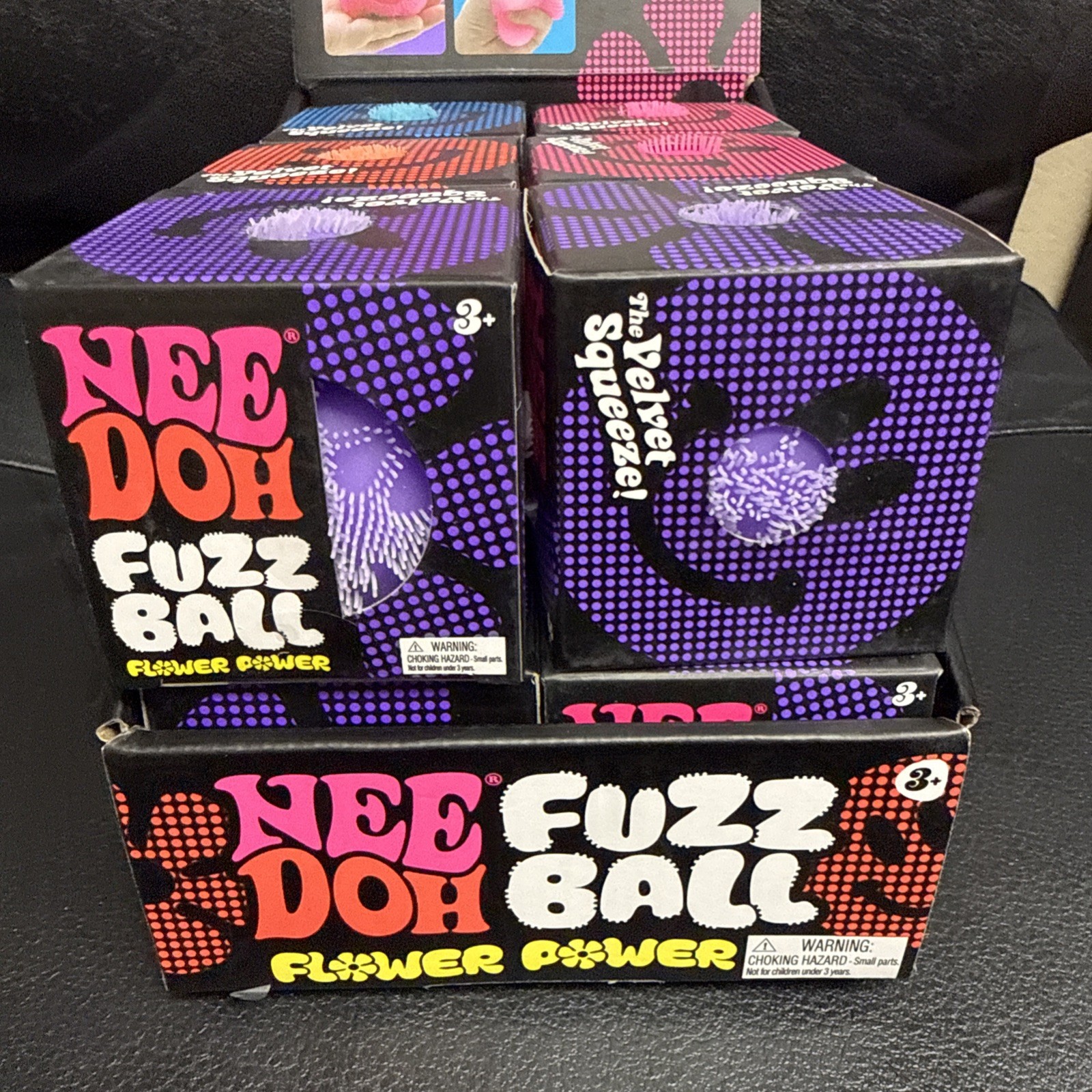 Lot of 12 Nee Doh FUZZ BALL Flower Power Squish Stress Ball Fuzzball NeeDoh NEW