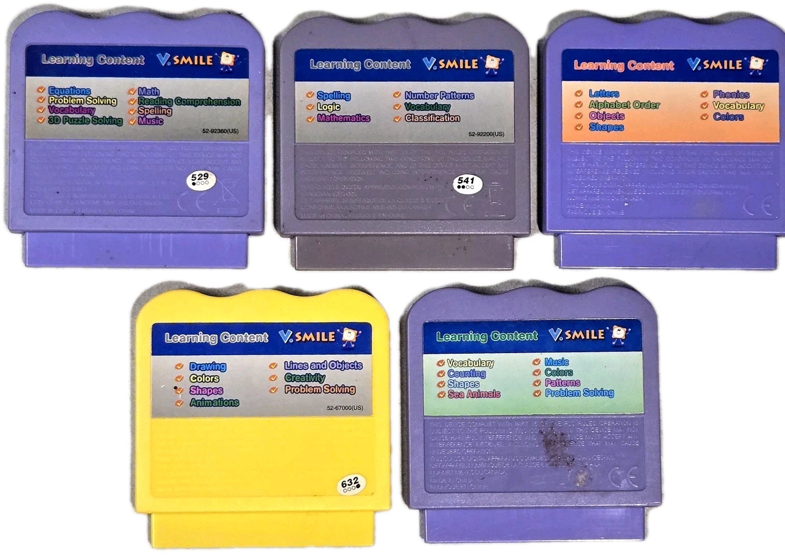 LOT VTech VSmile Cartridges x 5 Aladdin Little Mermaid Games