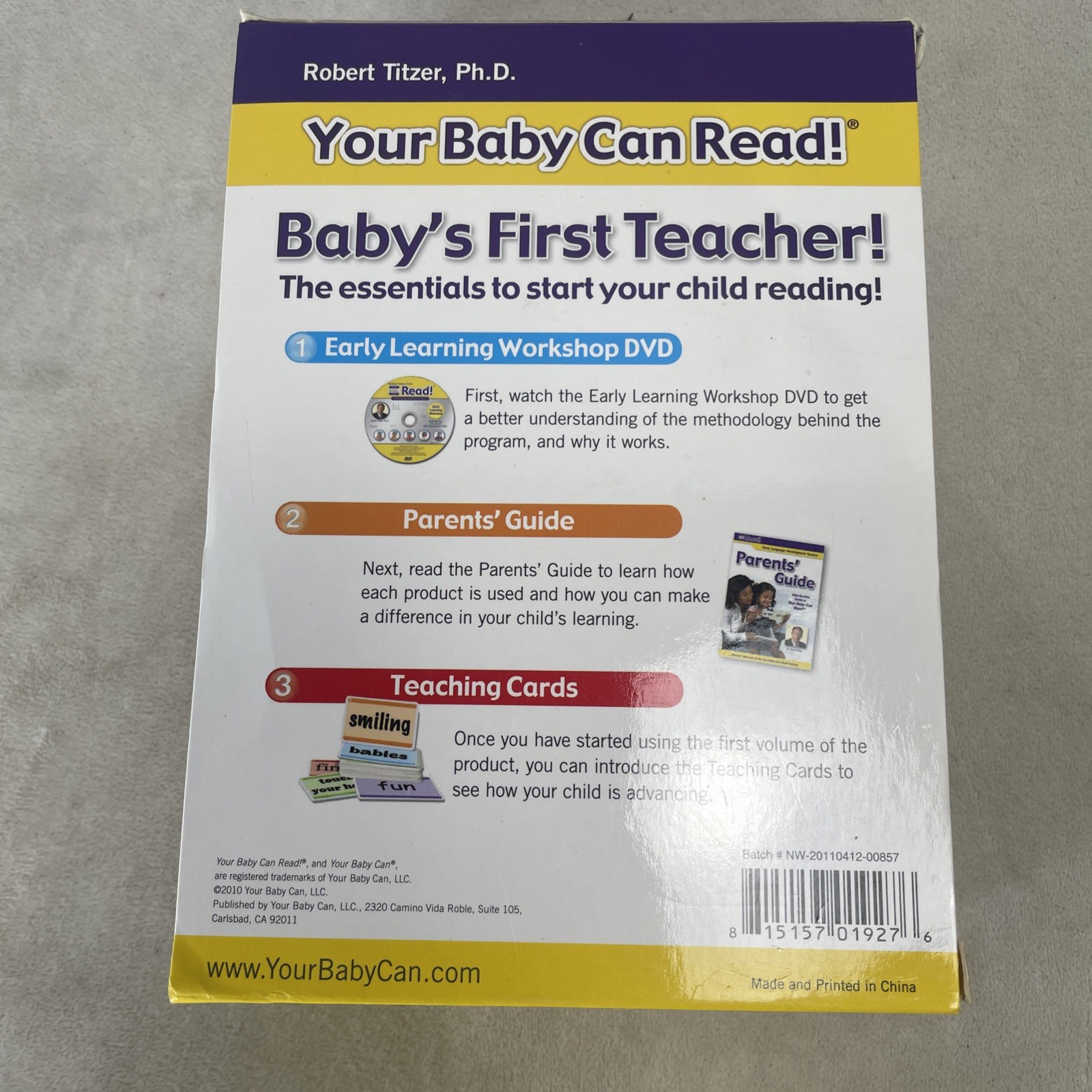 Baby’s First Teacher Early Learning Development System 5 Volumes 1 DVD & Cards