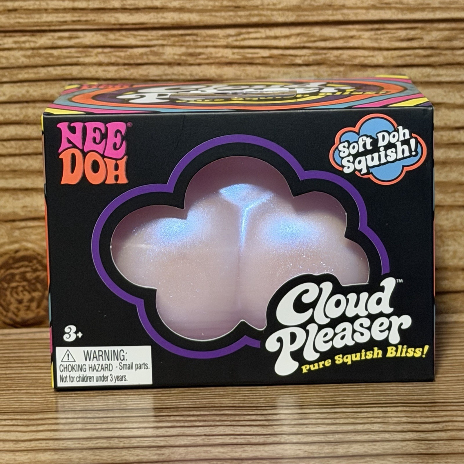 Schylling Nee Doh Cloud Pleaser Soft Doh Squish Toy Purple Iridescent