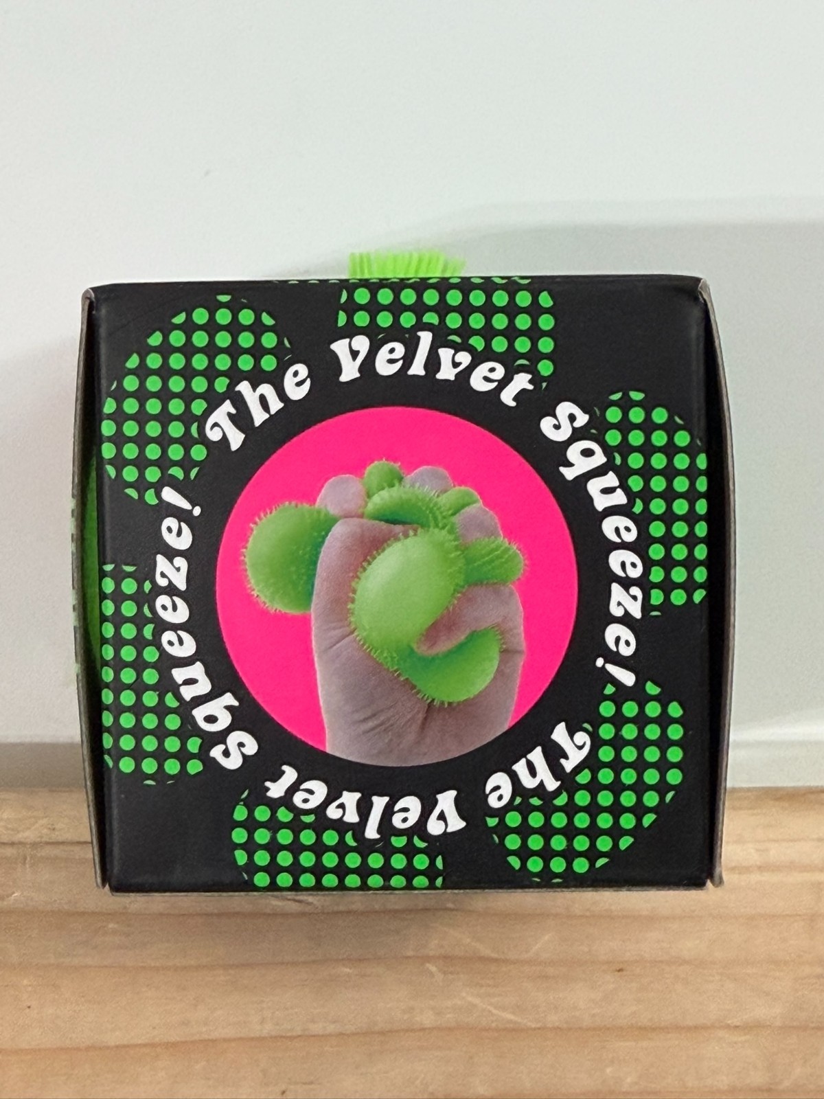 GREEN Needoh FUZZ BALL Flower Power Nee Doh Squish Stress Ball NEE-DOH Fuzzball