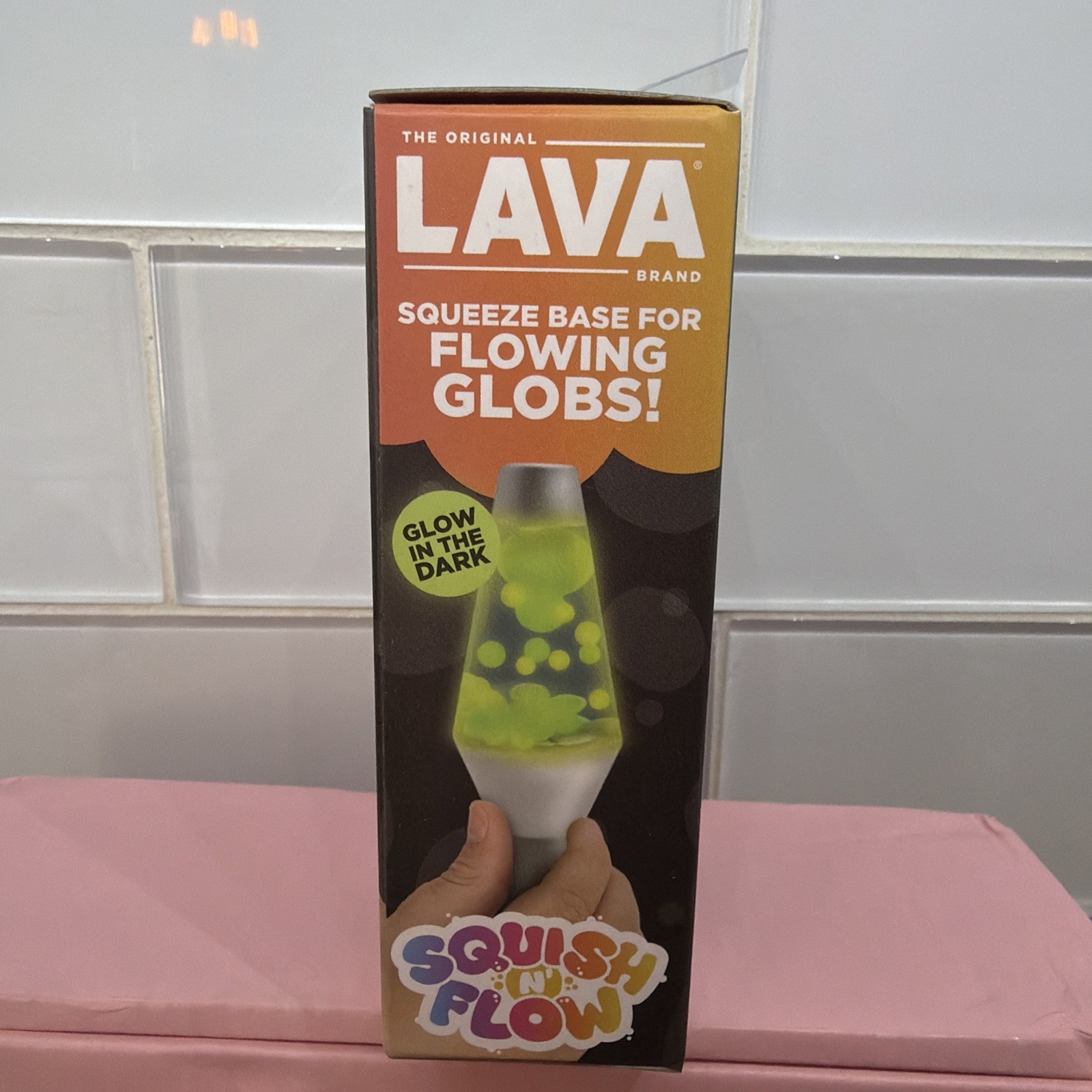 Schylling Lava Squish N Flow Squishy NeeDoh Glow In The Dark Lava Lamp NEW