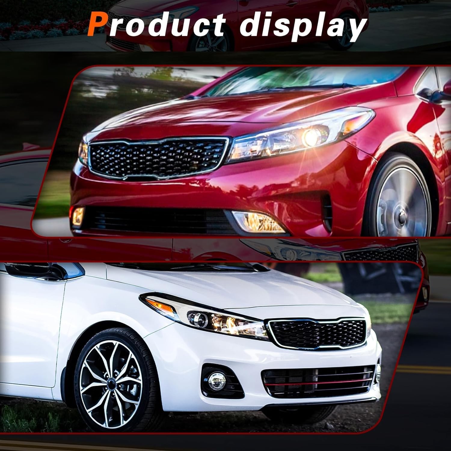 TODO Headlights Assembly Compatible with 2017 2018 Kia Forte & Forte 5 with Bulb