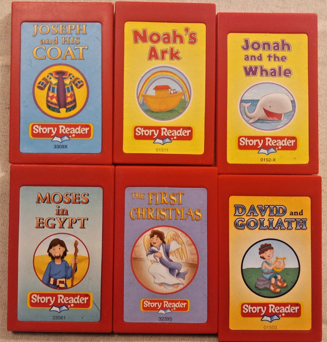 6 Story Reader Cartridges -Church – Joseph, Noah, Jonah, Moses, David, Christmas
