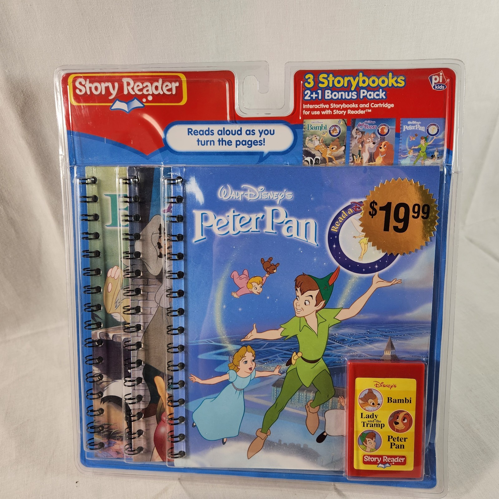 Disney Story Reader 3 Books Peter Pan, Lady & The Tramp, Bambi 2003 New FREEShip