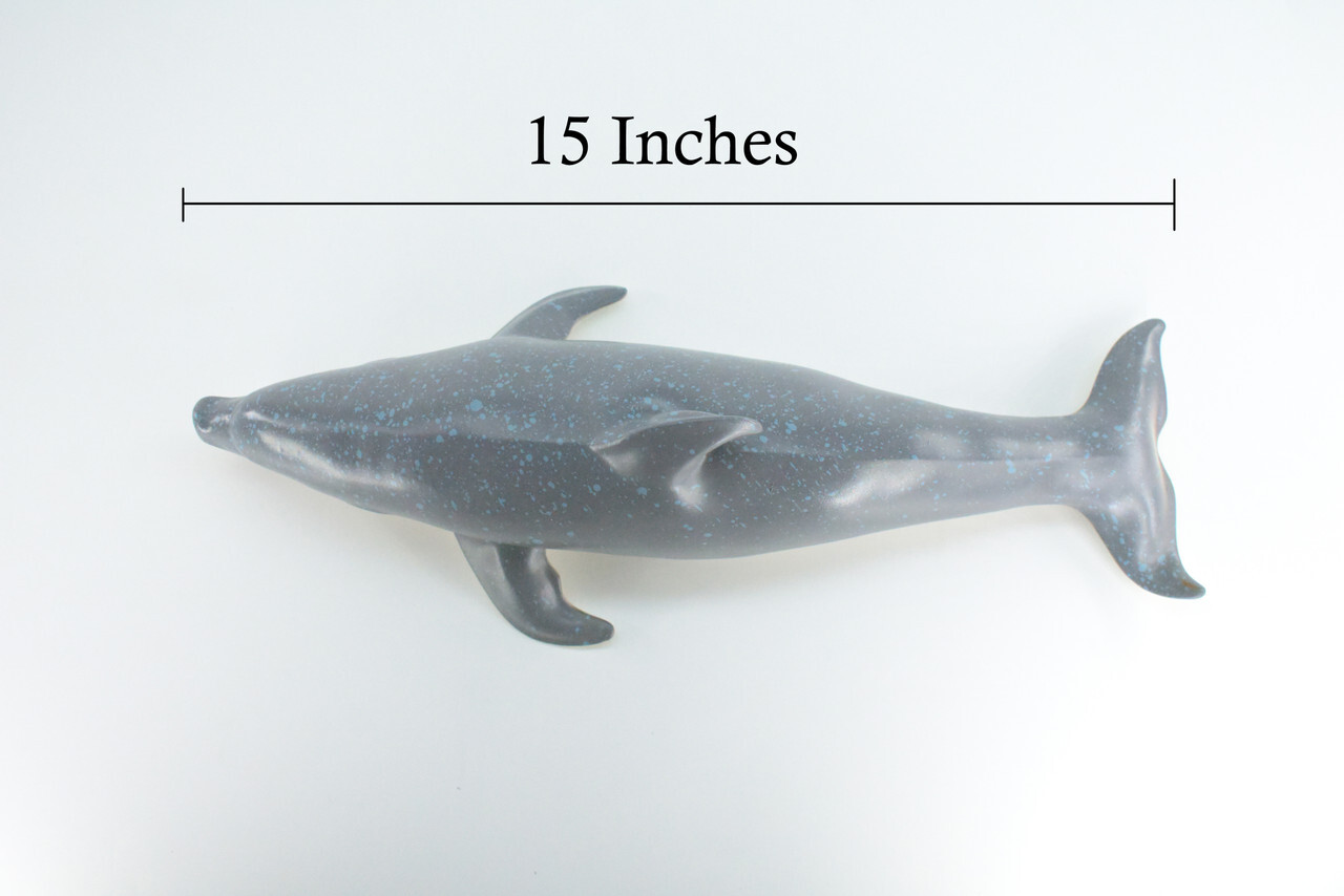 Realistic Dolphin Toy, Hand Painted, Soft Rubber Porpoise Model, 15″ IM23 B656