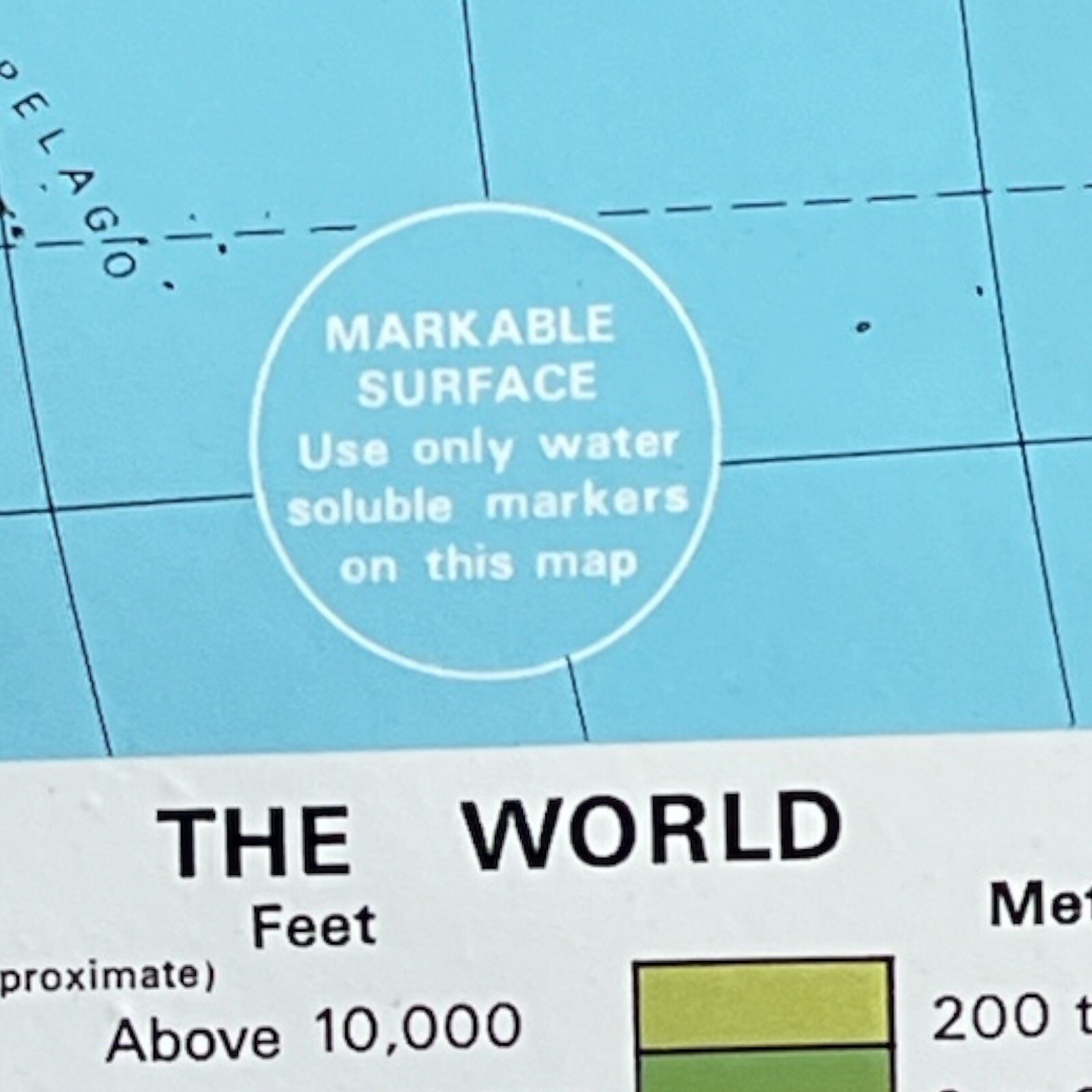 Vintage Nystrum The World Raised Relief Mt. Range Markable Map USA 1960s-80s