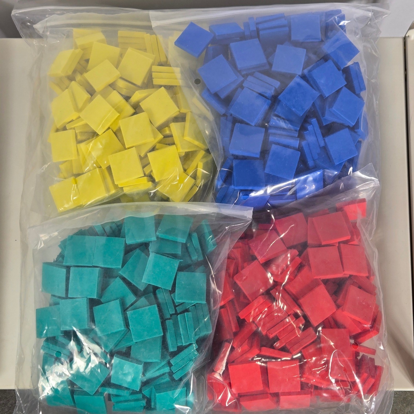 Color Tiles 800-EVA MAC030 Foam Math Manipulatives Red Blue Yellow Green Set