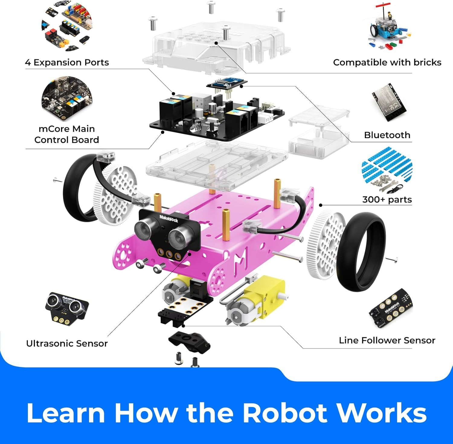 Mbot Robot Kit, STEM Projects for Kids Ages 8-12 Learn to Code with Scratch Ardu