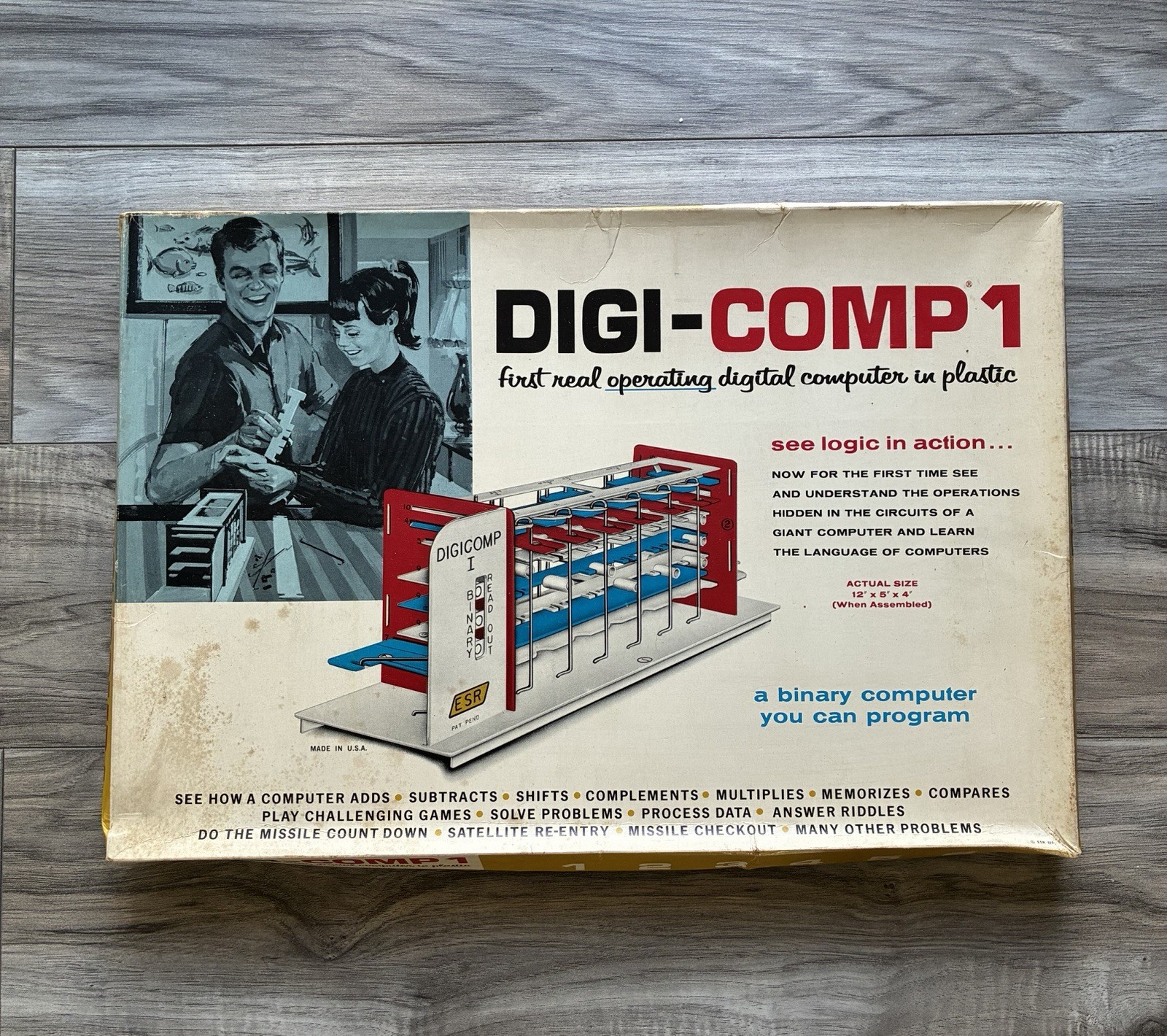 ESR Digi-Comp 1 Binary Computer Kit Original Box Manuals STEM Early Computing
