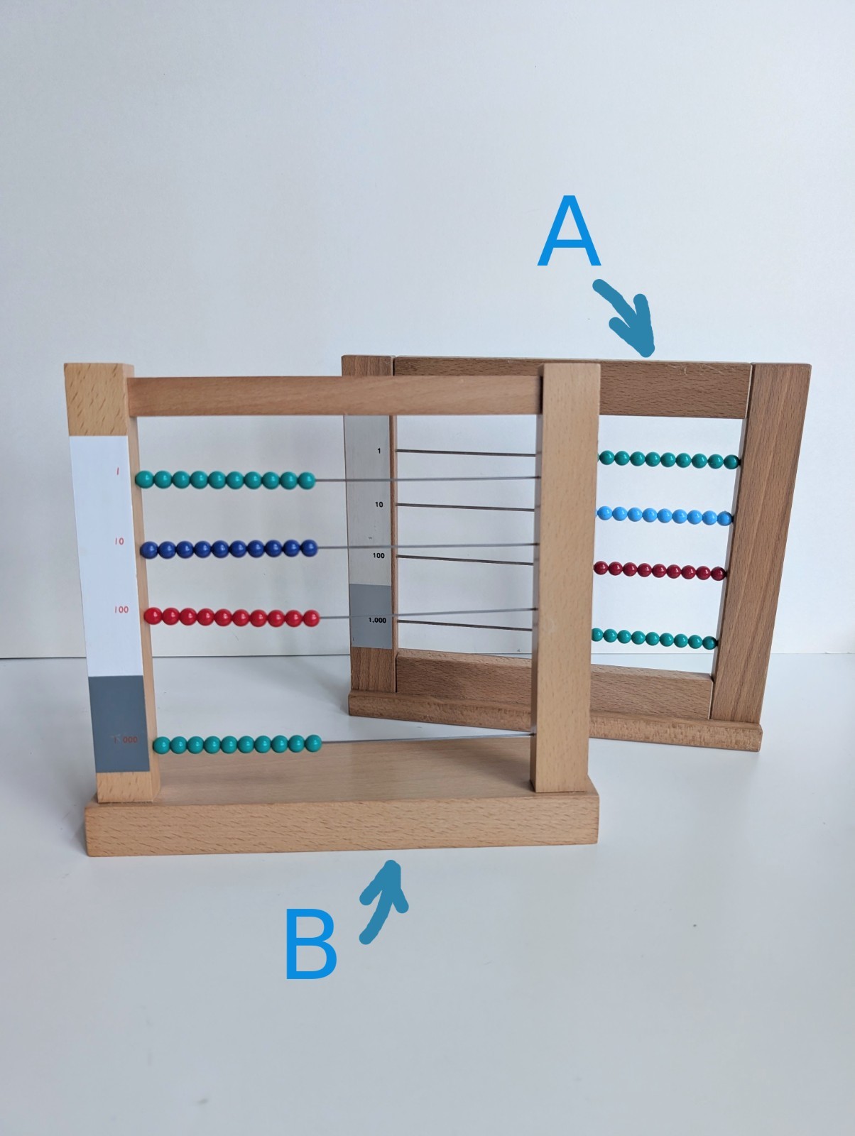 Montessori Small or Large Bead Frame Wooden Math Abacus Educational Learning Toy