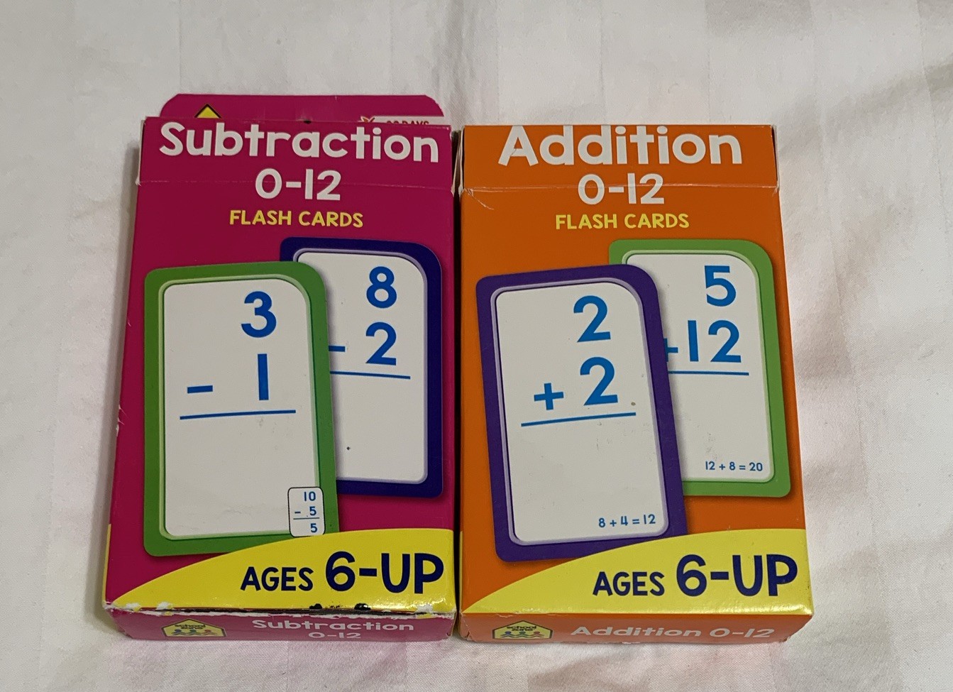 School Zone Flash Cards Addition and Subtraction 0-12, Ages 6+