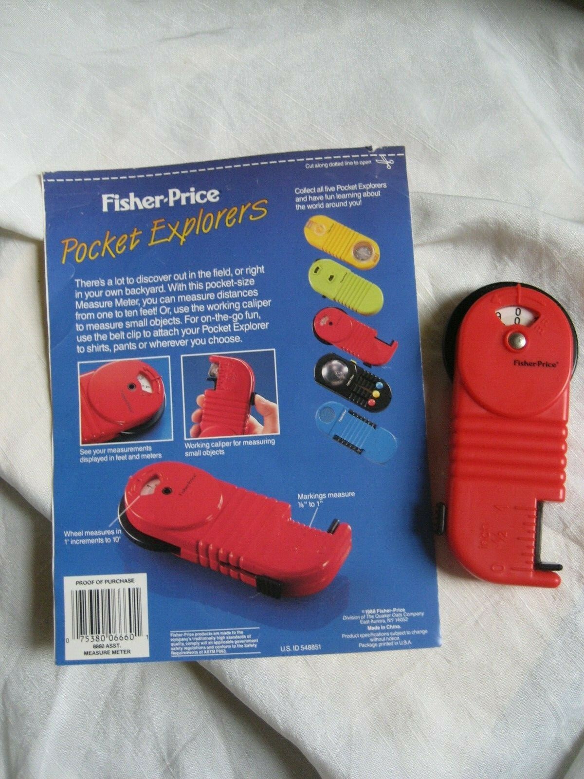 Measure Meter FISHER PRICE Pocket Explorers FEET & METER Inch Caliper