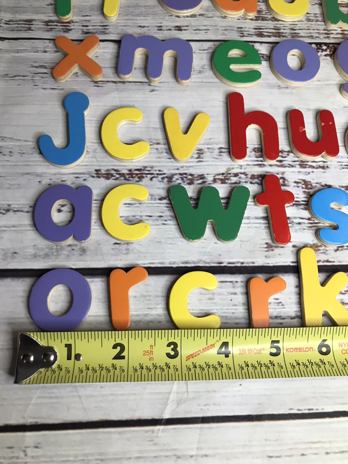 Wooden Alphabet Letters A to Z Vivid Colors Education Crafts School Teacher