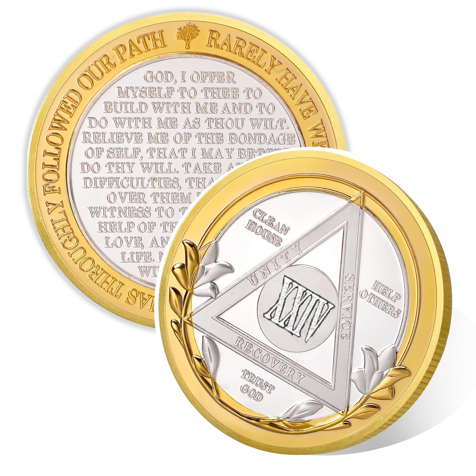 Victory Path 24 Year Sobriety Coin, Affirmation AA Chips, Addiction Recovery …