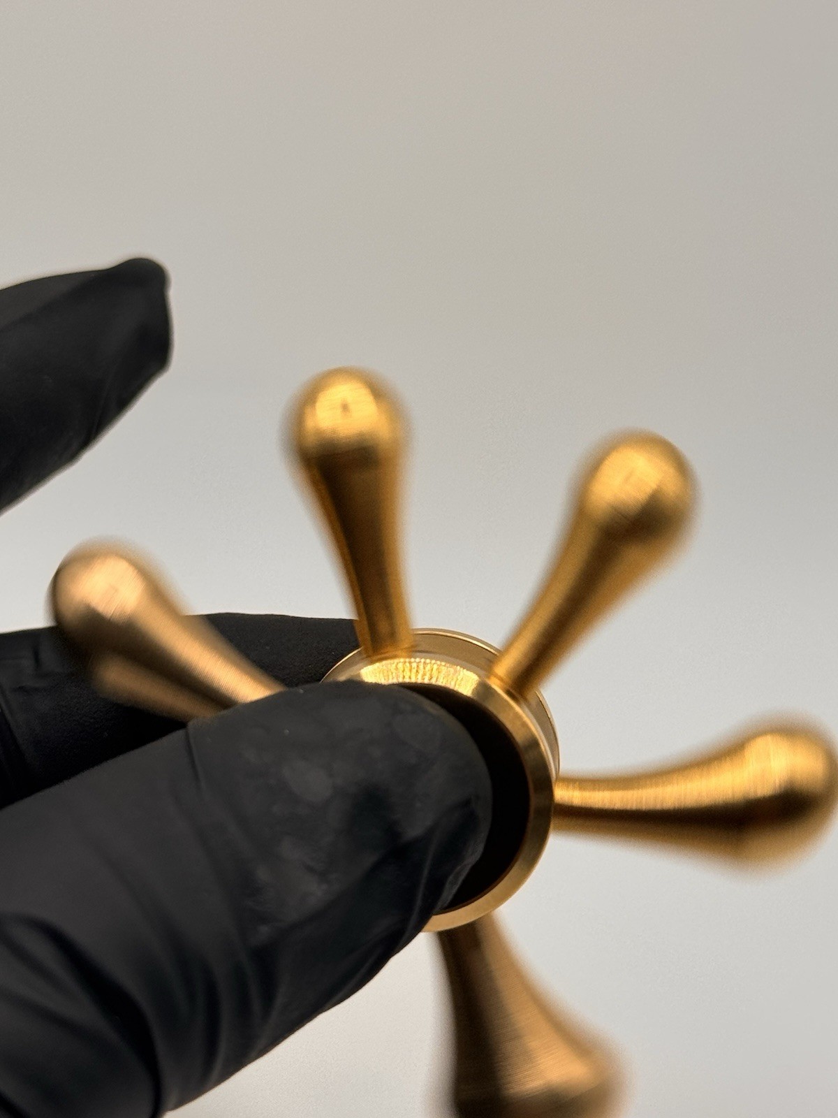 Six Arm Solid Metal Brass Fidget Spinner All Metal Toy Adults Kids Boys Girls