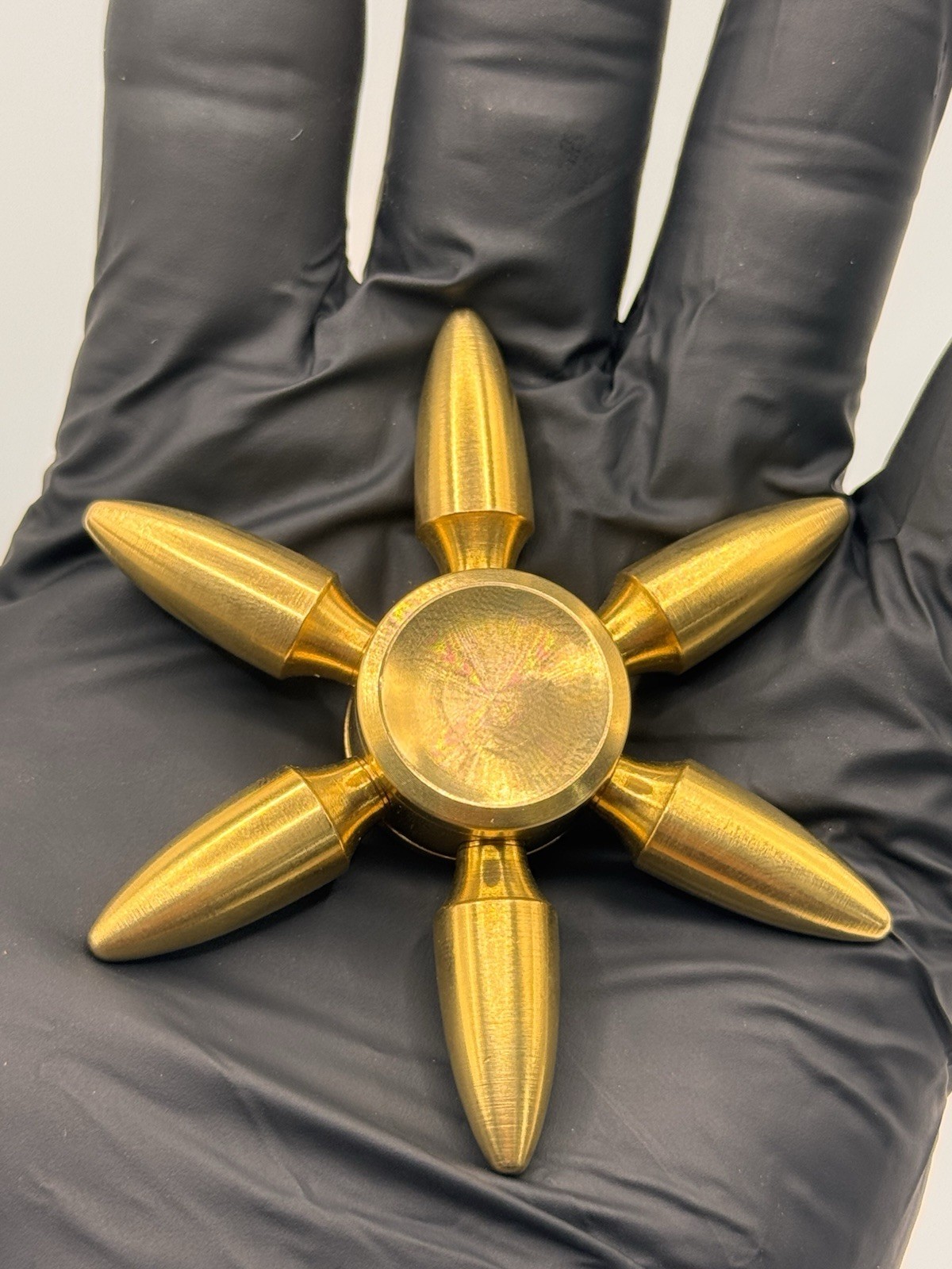 Gold Bullet Metal Brass Fidget Spinner All Metal Toy Adults Kids Boys Girls