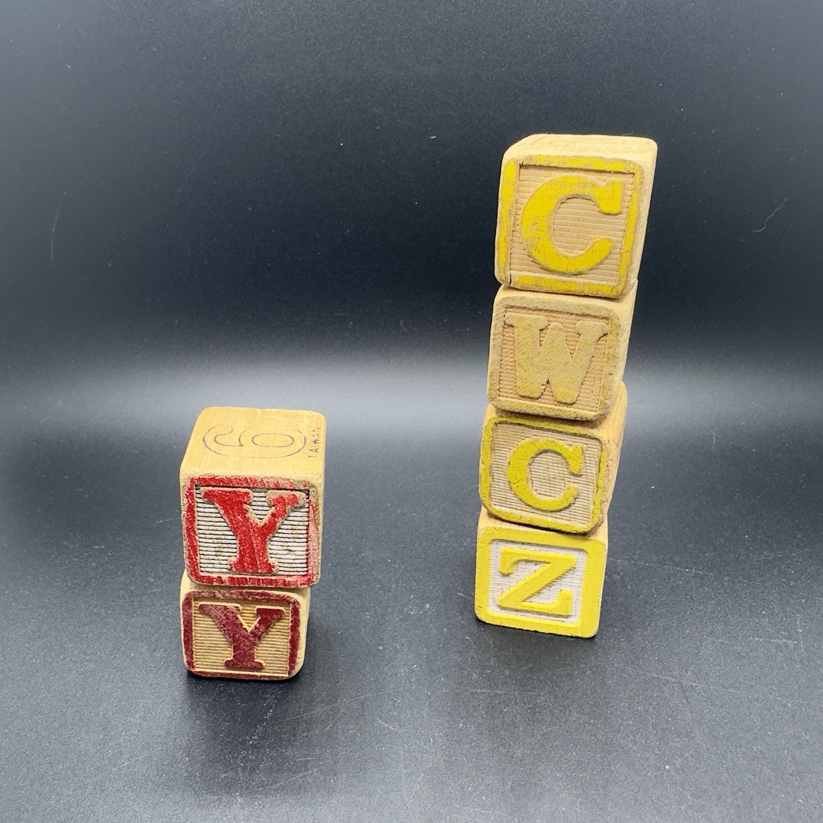 Vintage Wooden Alphabet And Numbers Blocks For Kids 6 Total Toys Wood