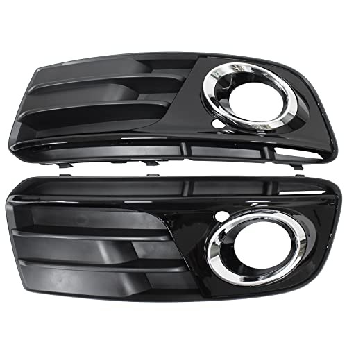 NewYall Pair Glossy Black ABS Front Bumper Lower Fog Light Cover Grill Grilles I