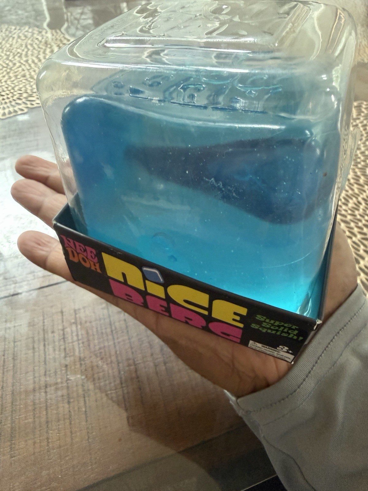 Extra Large Needoh NiceBerg Super Solid Squish Tactile Squeeze Toy Blue
