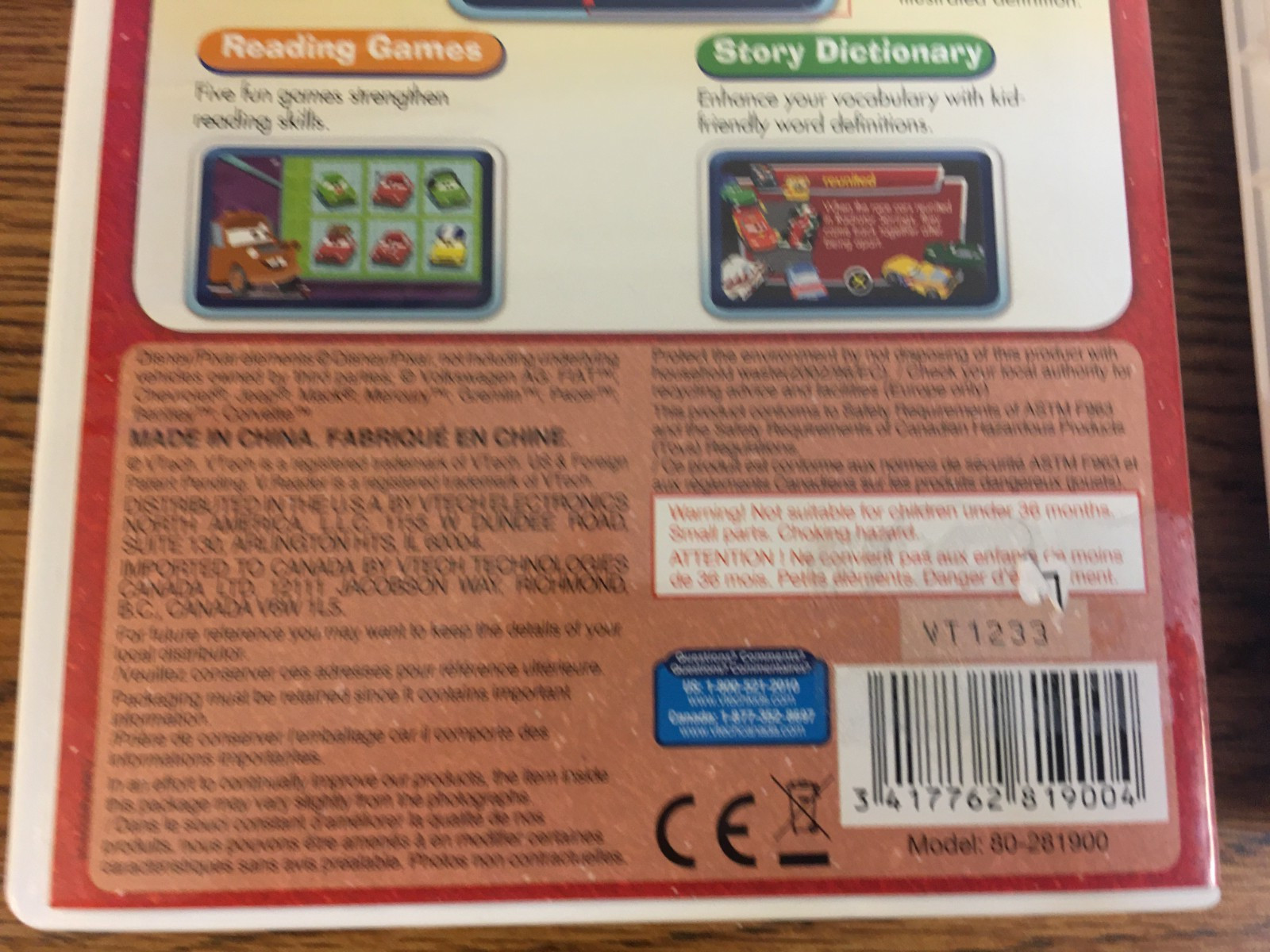 Lot Of 2 Vtech V.Reader Cars 2 And Toy Story 3 Interactive E-Reading System