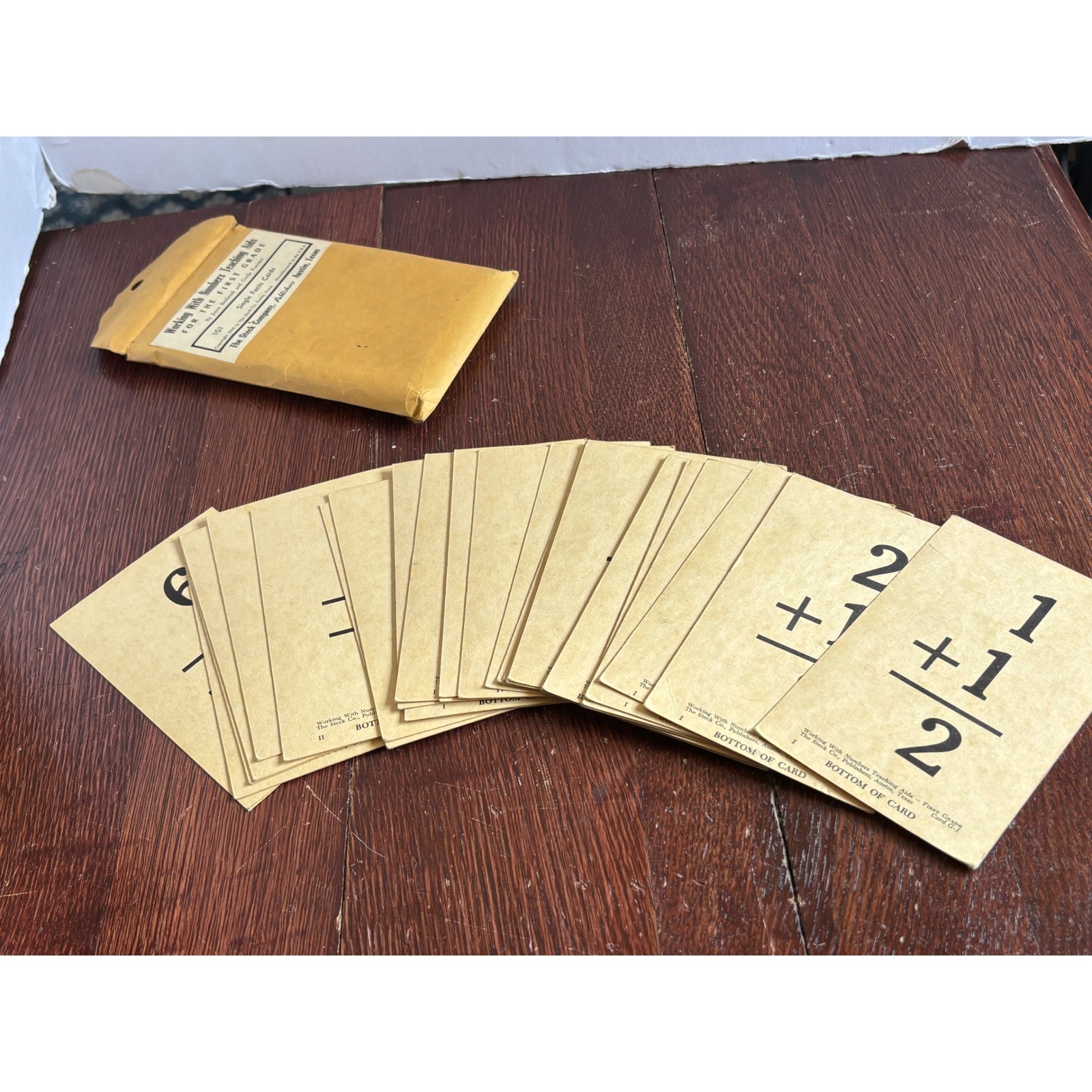 Vintage 1948 Steck Co Math Flash Cards Working With Numbers Teaching Aids 1G1