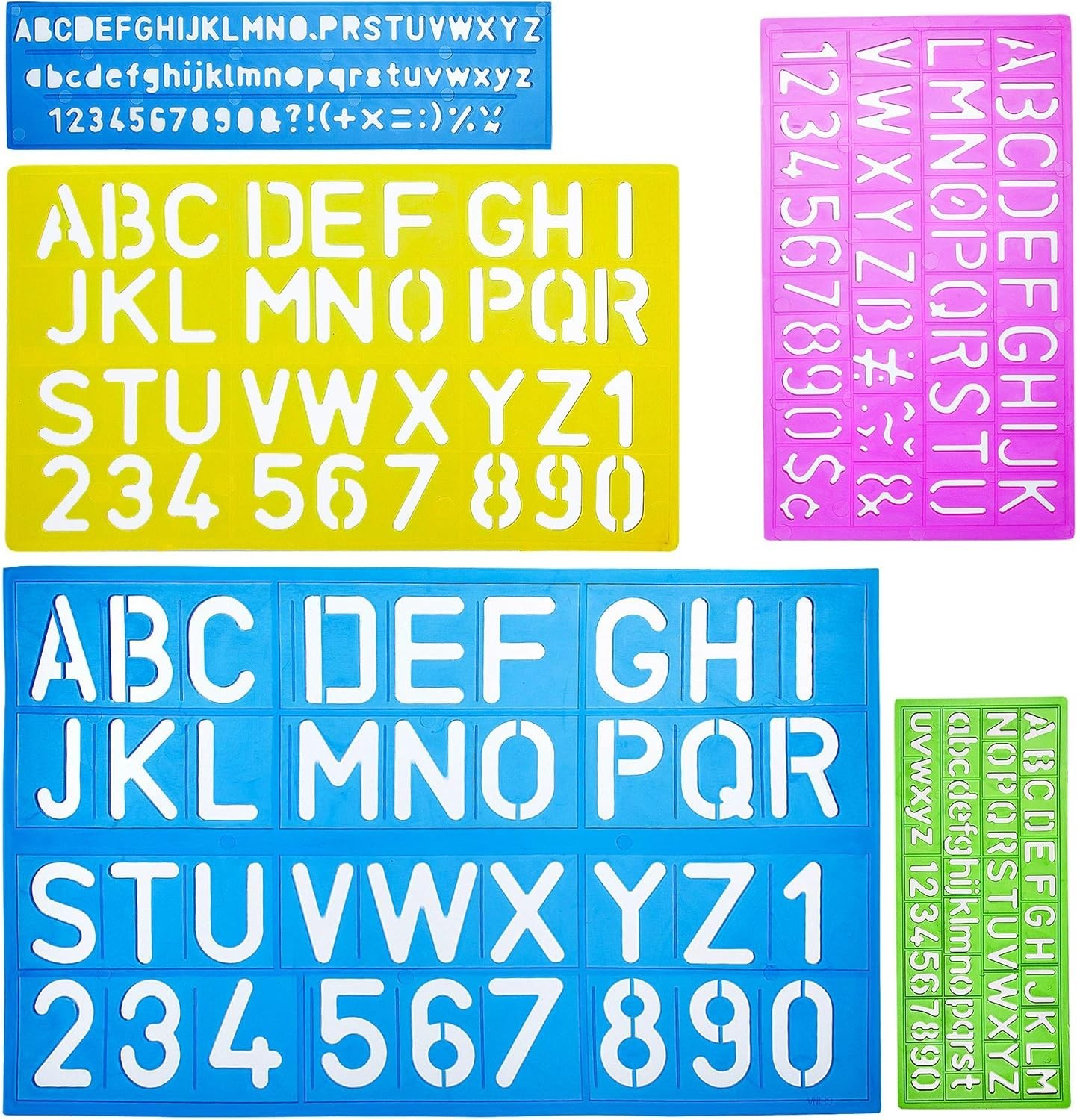 Letters and Numbers Alphabet Templates, Letter Stencils, Pack of 5