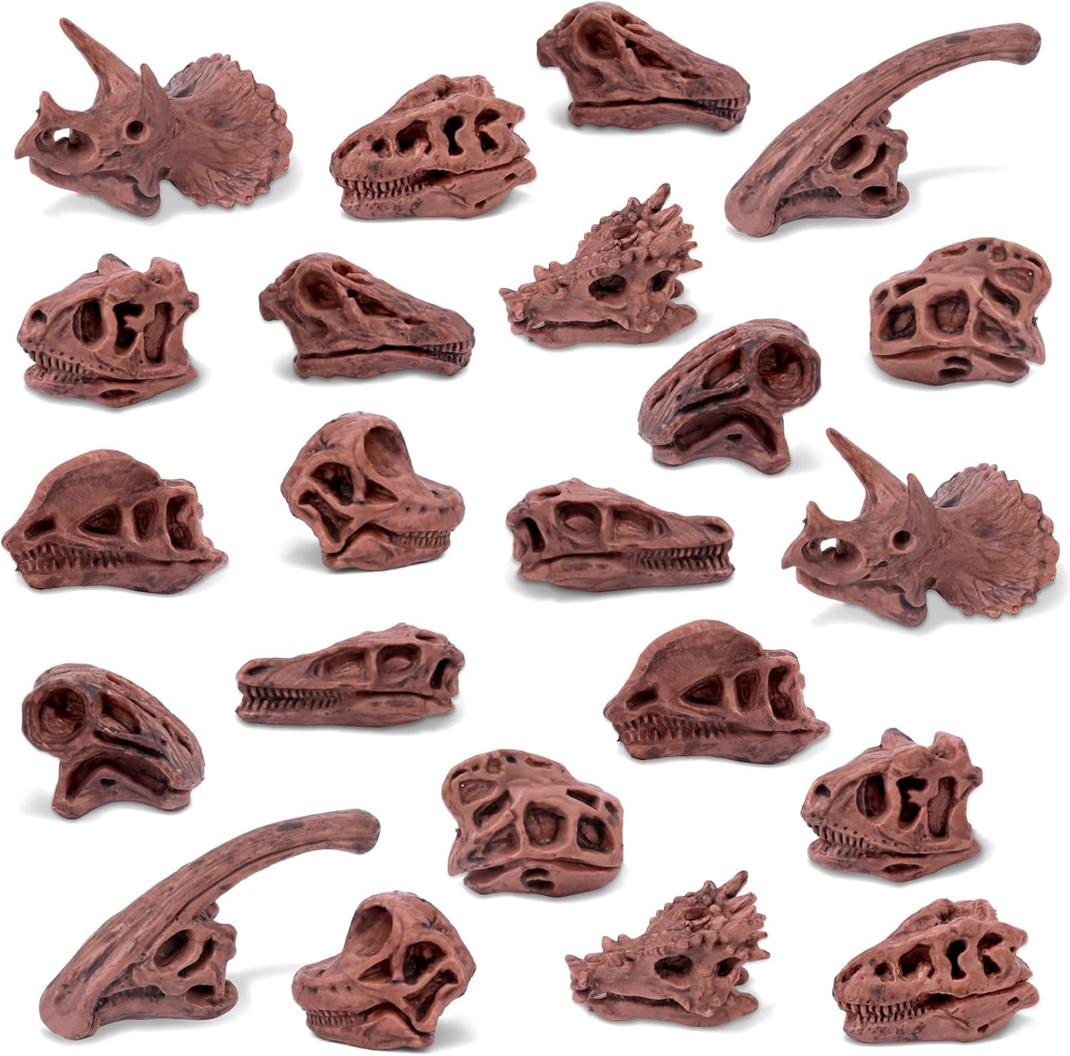24-Piece Dinosaur Bone for Sandbox, Realistic Dinosaur Figure Plastic Dino Skull