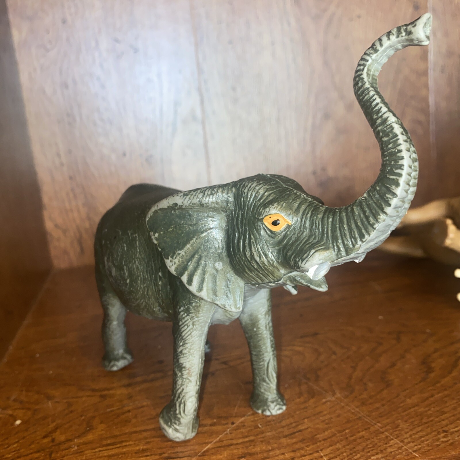 Vintage 1987 Elephant Toy Animal Figure Hard Rubber Made In China 9.5″ Long
