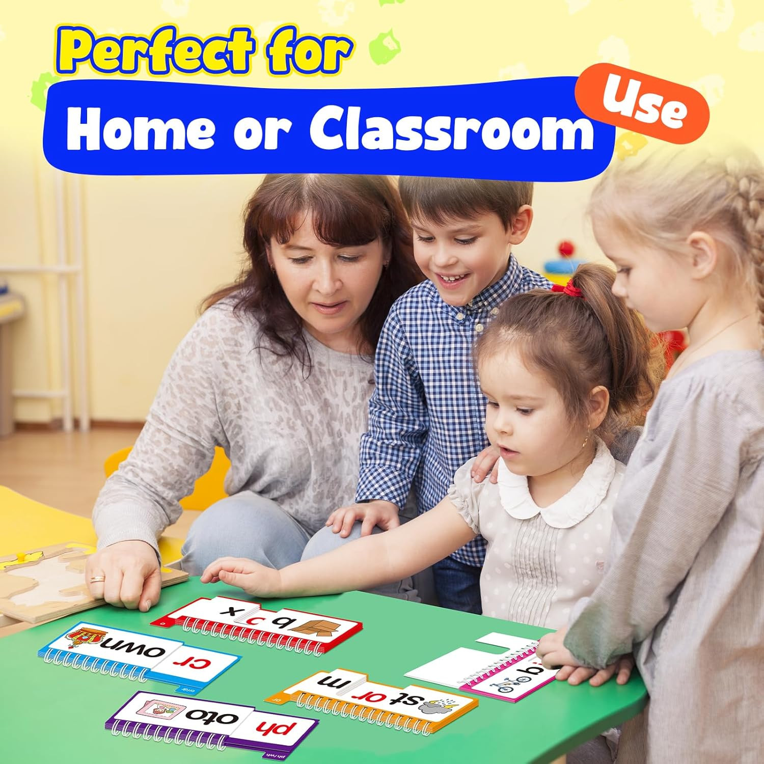 40 Read and Rhyme Flip Books,Phonics Word Family Build Book Learn to Read Phonic