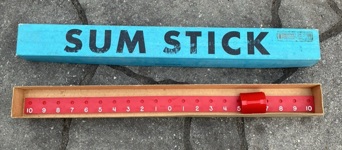 Brumco Products VINTAGE Math SUM STICK with Box – Math Adding Tool RARE 1960s?