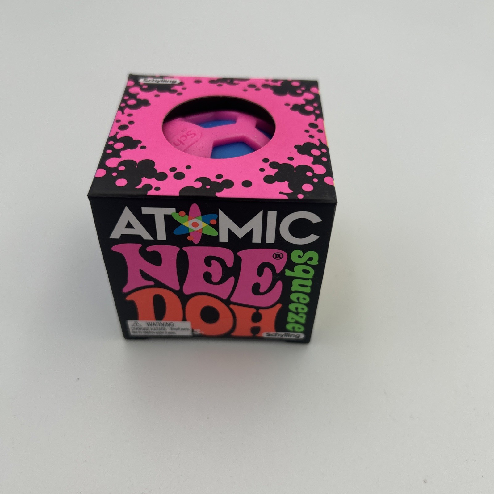 NEW Schylling NeeDoh Atomic Squeeze Ball Blue Pink RARE AUTHENTIC Nee Doh