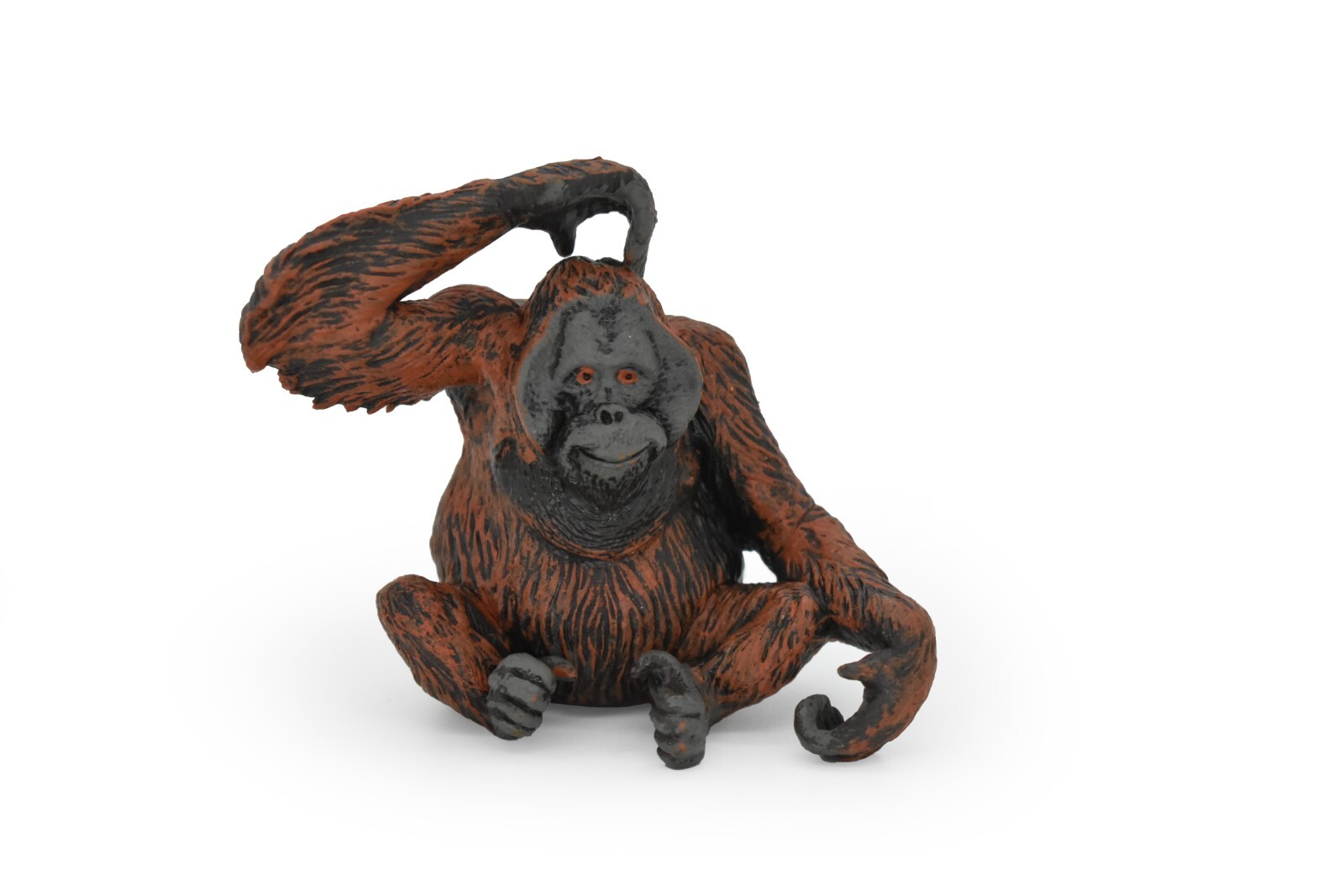 Orangutan, Great Ape Toy, Realistic Rubber Reproduction Hand Painted Figurine 3″