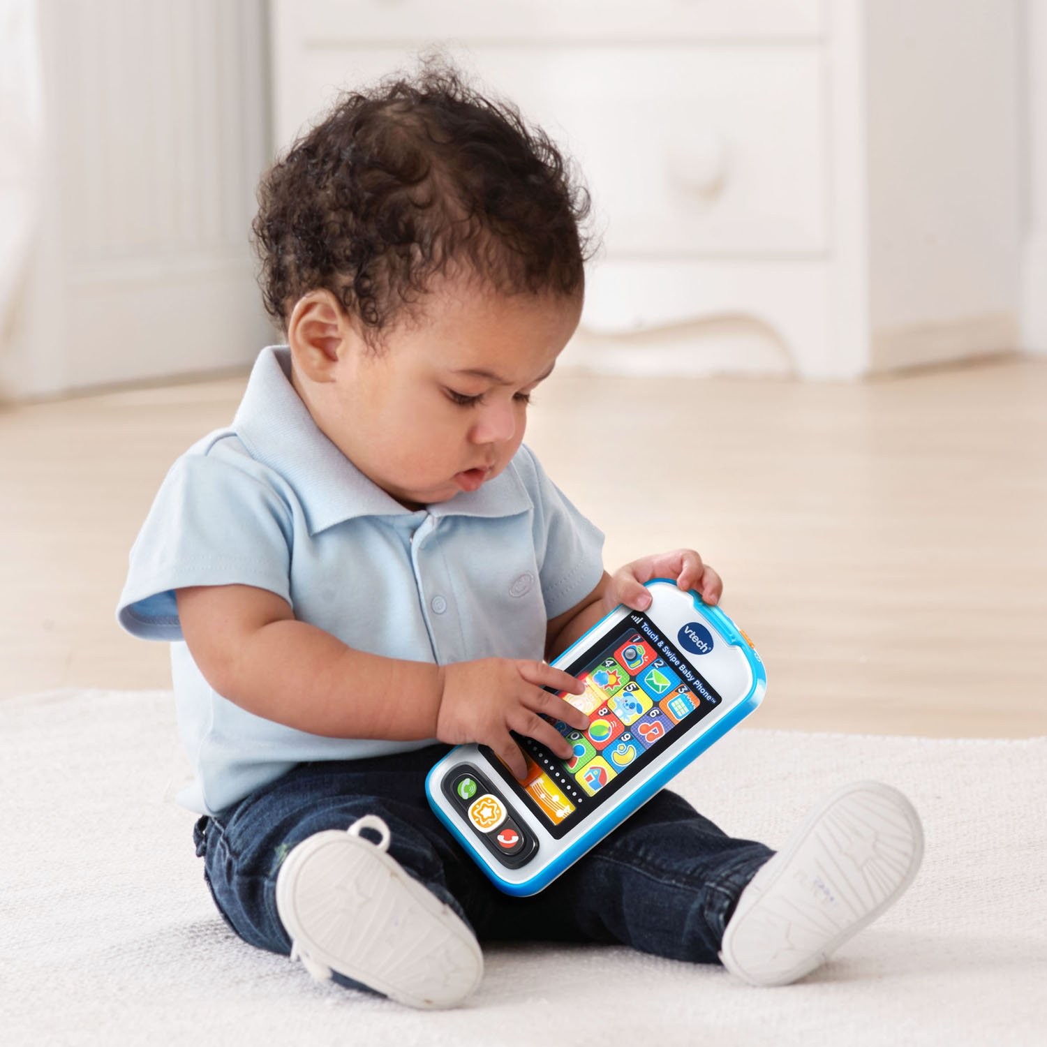 VTech Touch Screen Baby Phone with 12 Light Up Apps and Music Mode