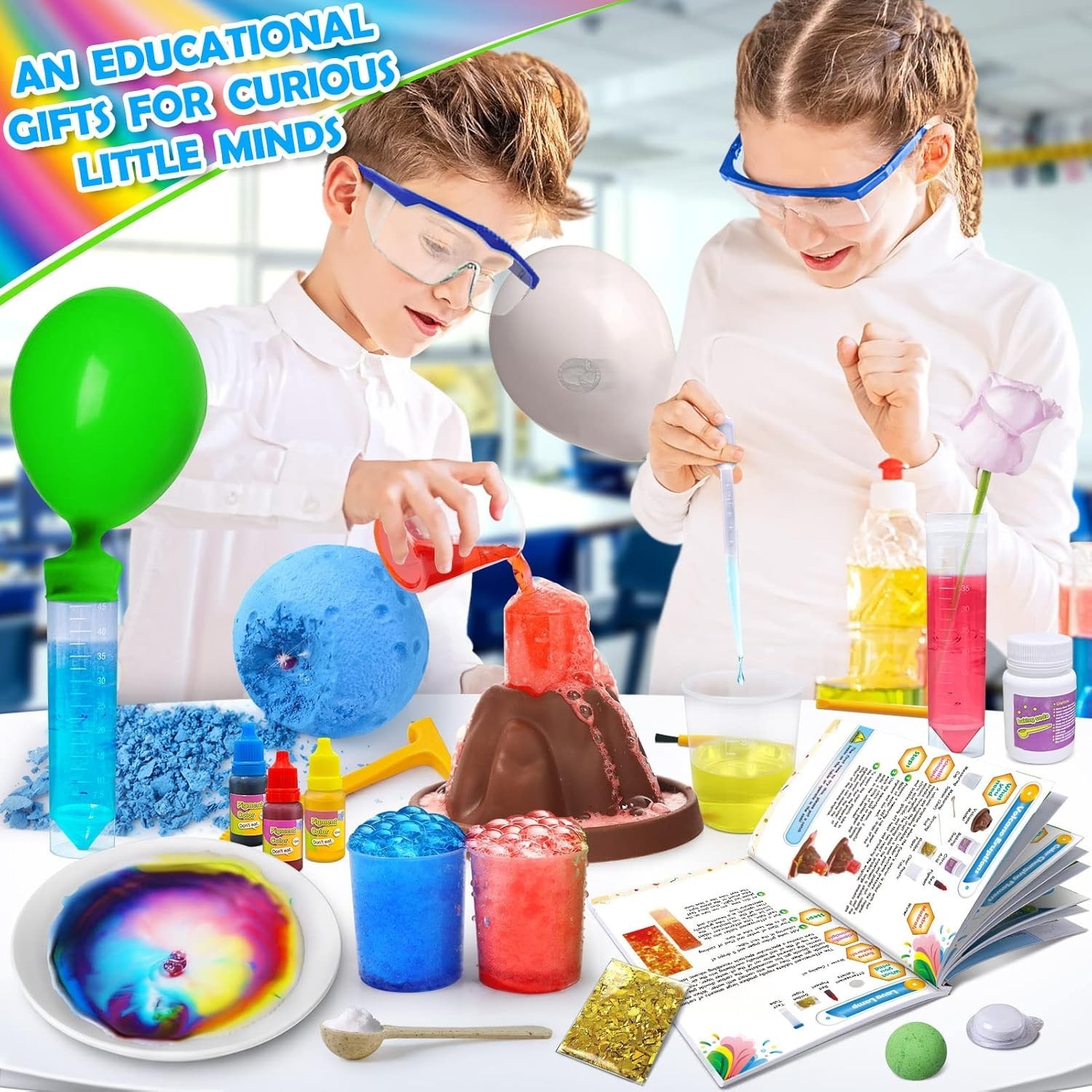 Science Lab Experiments Kit for Kids 50+ Toys Gifts for Boys Girls Chemistry Set