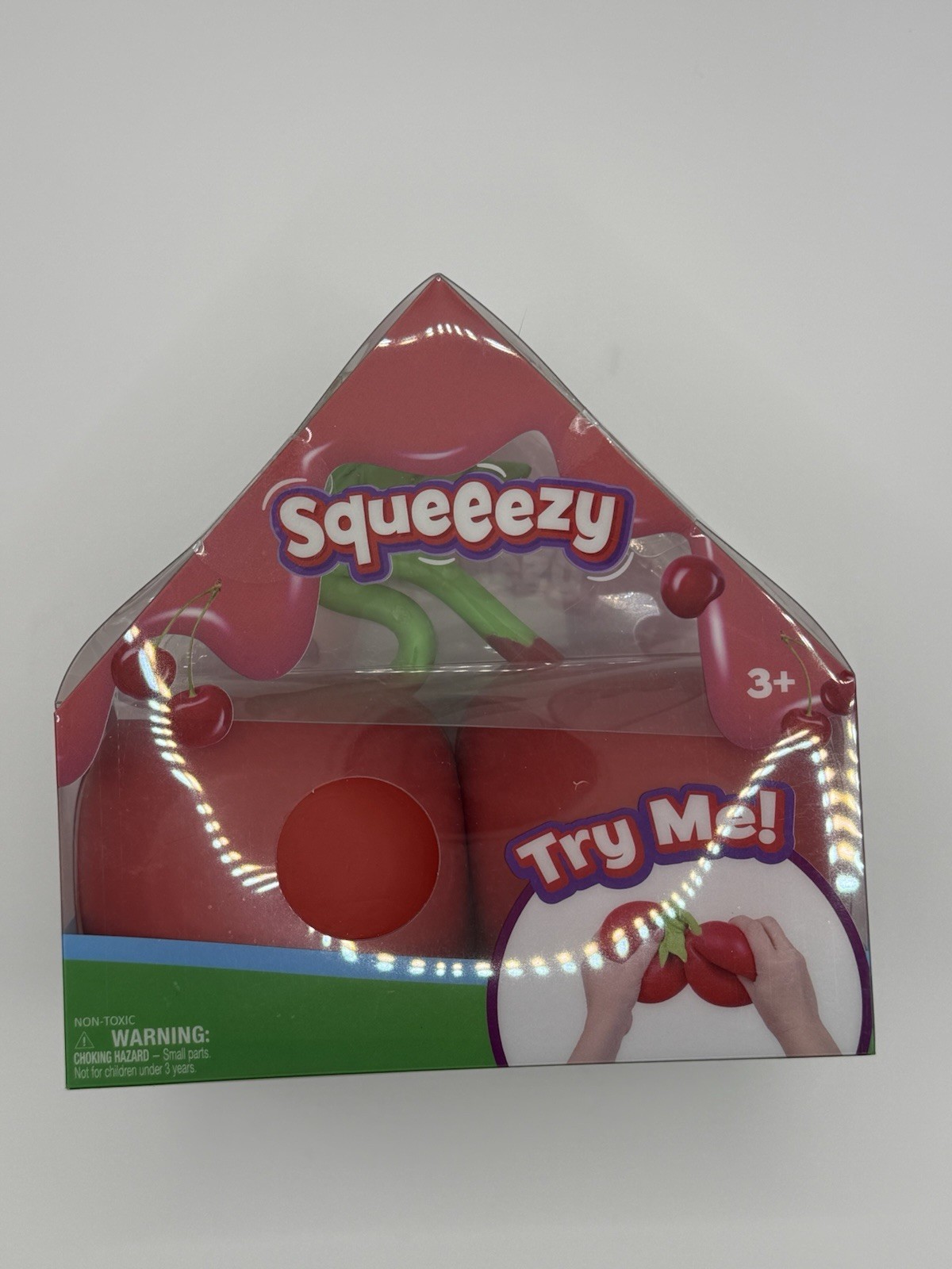 Sunny Days Squeeezy Cherries Viral Squish Squishy Jumbo Fidget Toy Red Cherry