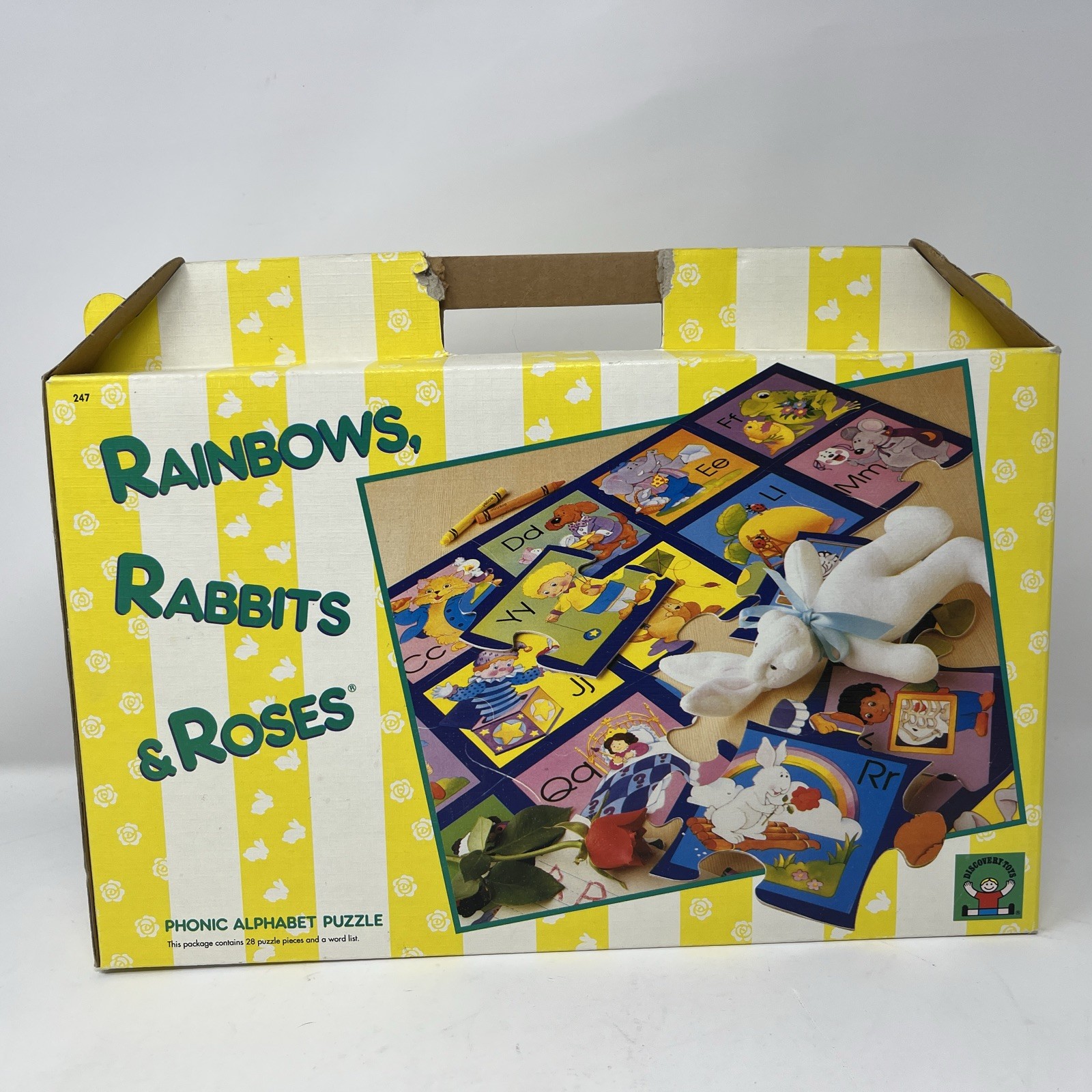 1992 Discovery Toys #247 “Rainbows, Rabbits, & Roses” ABC Floor Puzzle