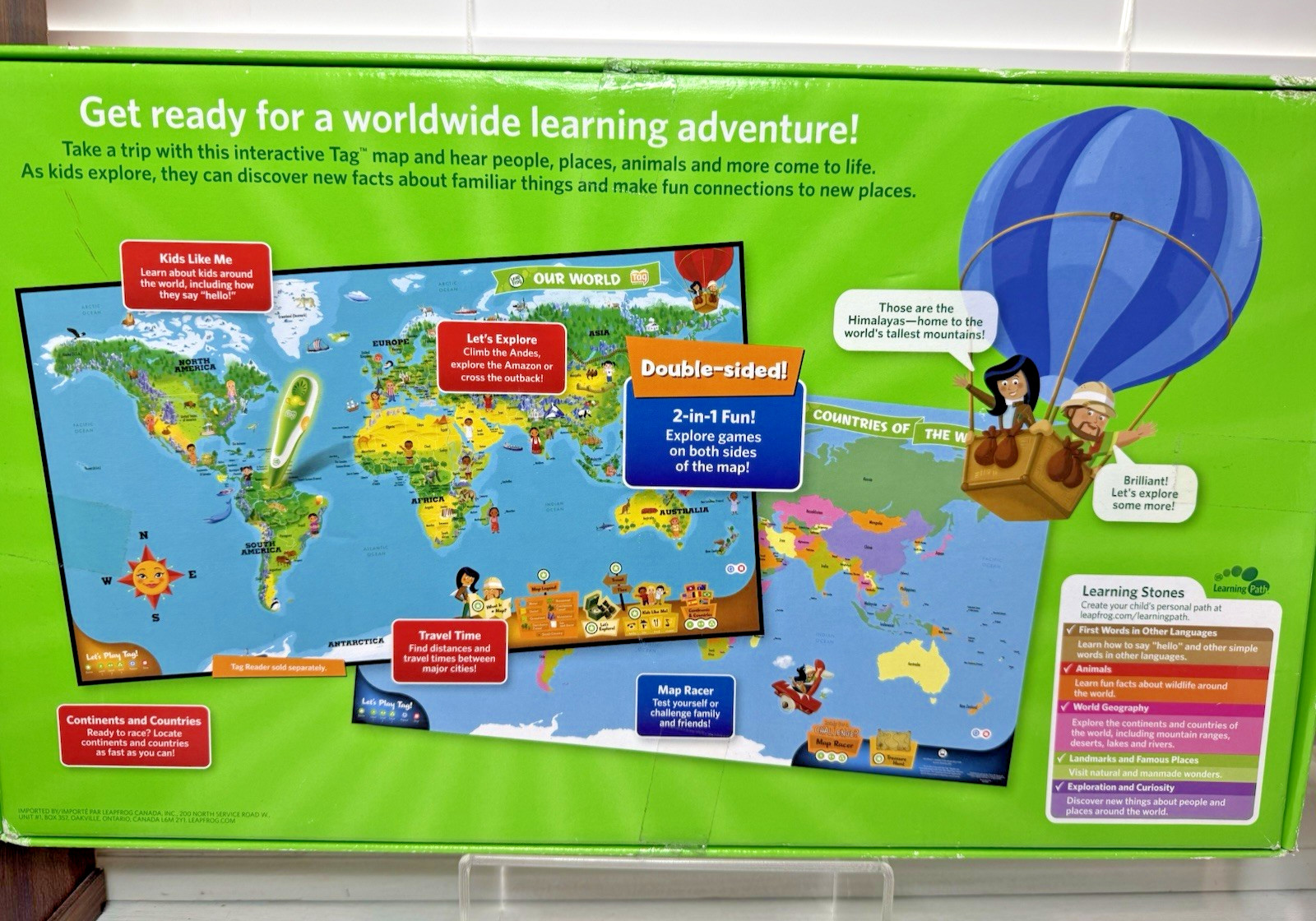 2010 NEW IN OPEN BOX LEAPFROG INTERACTIVE WORLD MAP LEAPWORLD TAG