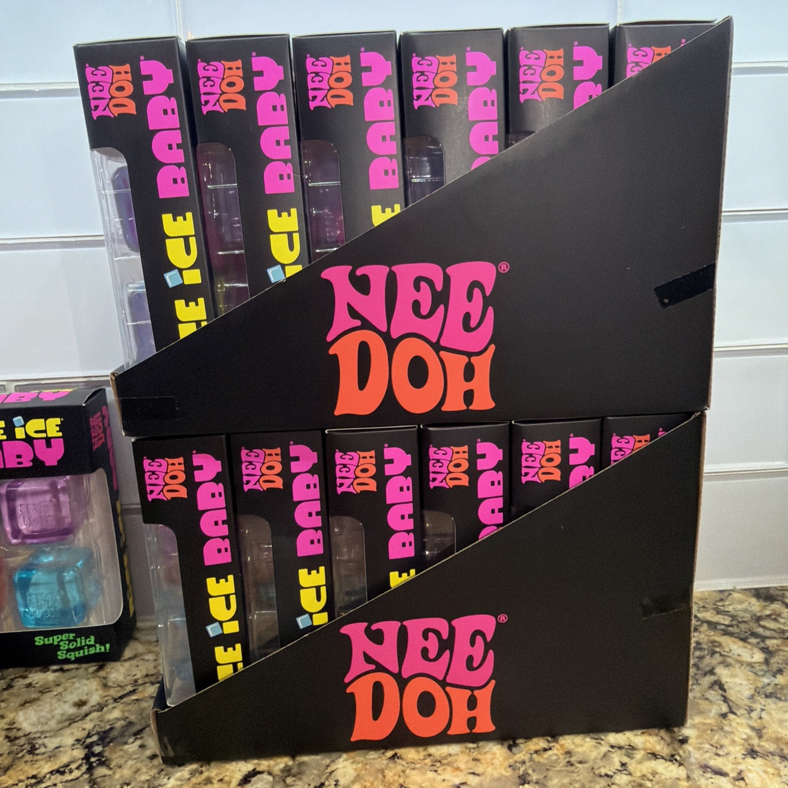 New NeeDoh Nice Ice Baby 4 pack, Set of Four Nee Doh Mini Nice Cube squishy