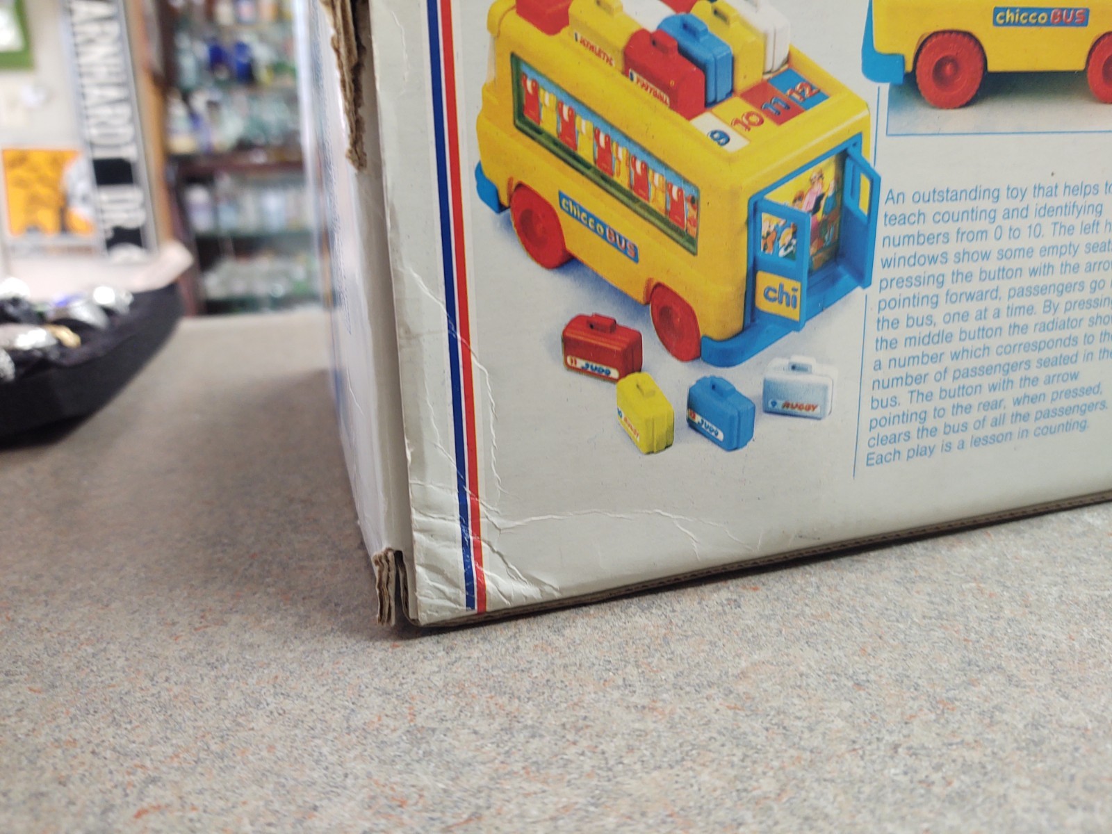Vintage CHICCO Italy 63023 COUNTING Numbers SCHOOL BUS Complete – Original Box