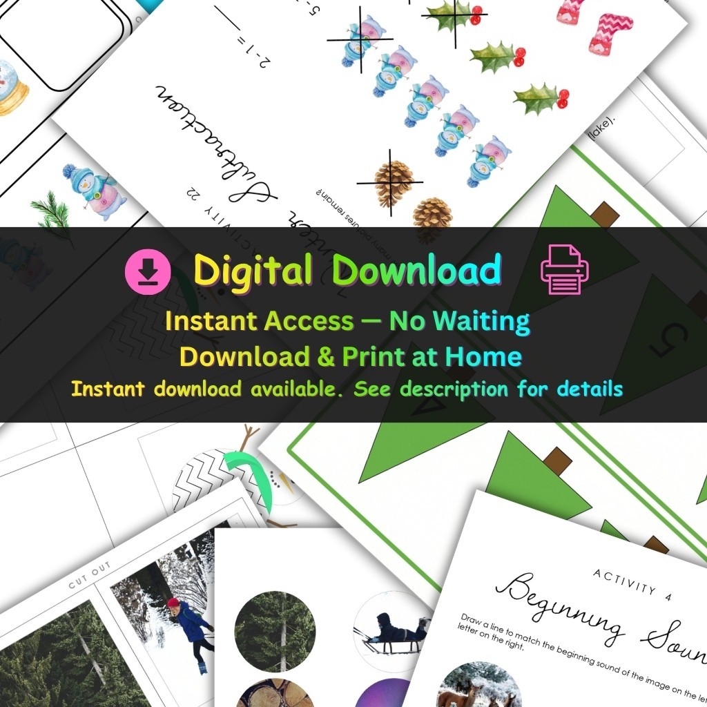 Winter Learning Worksheets | Fun & Educational Printable Activities (Ages 3–7)